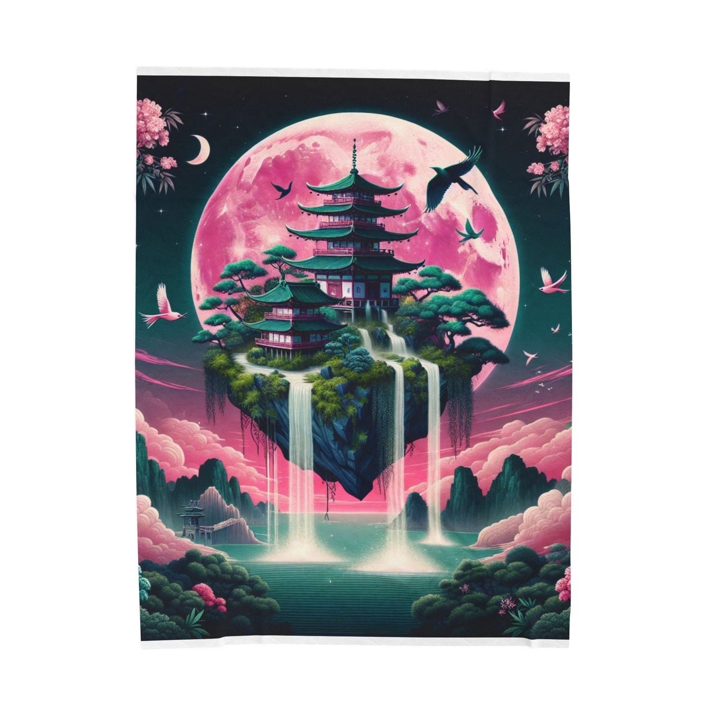 Floating Sanctuary in the Sky - Plush Blanket