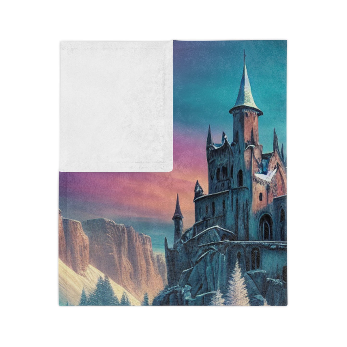 Winter Castle at Lakeside - Minky Blanket