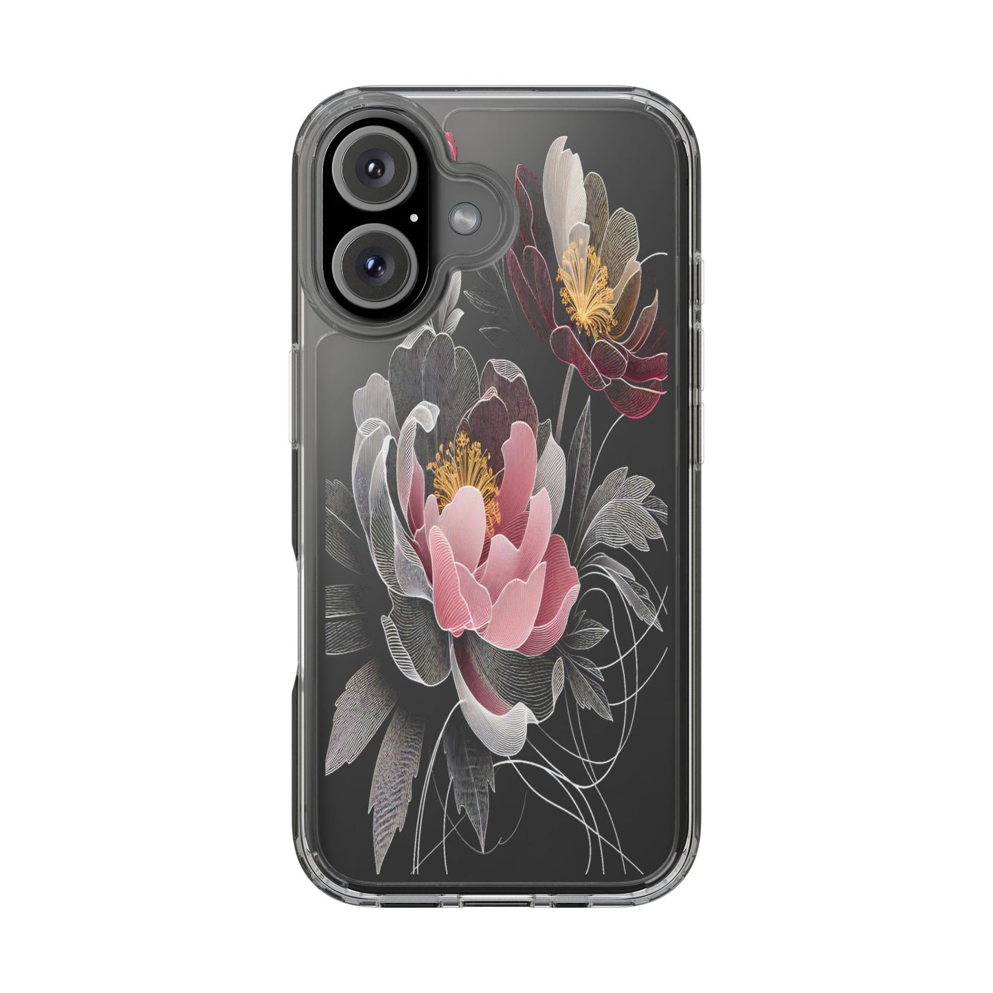 Transparent Petals in Motion Iphone Case Compatible With Iphone 16 15 14 - Clear Phone Cover