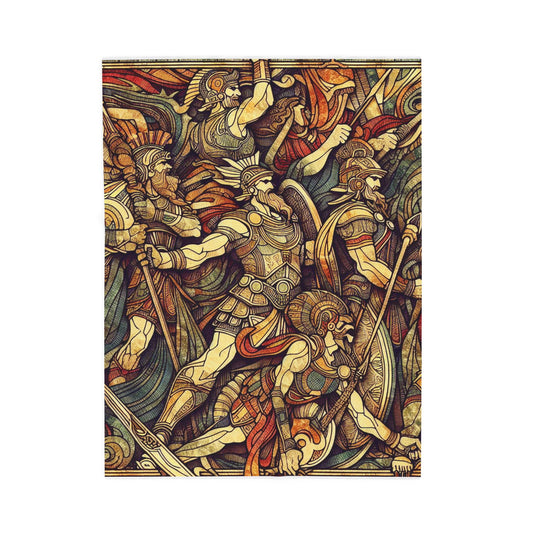 Ancient Warriors in Battle - Plush Blanket