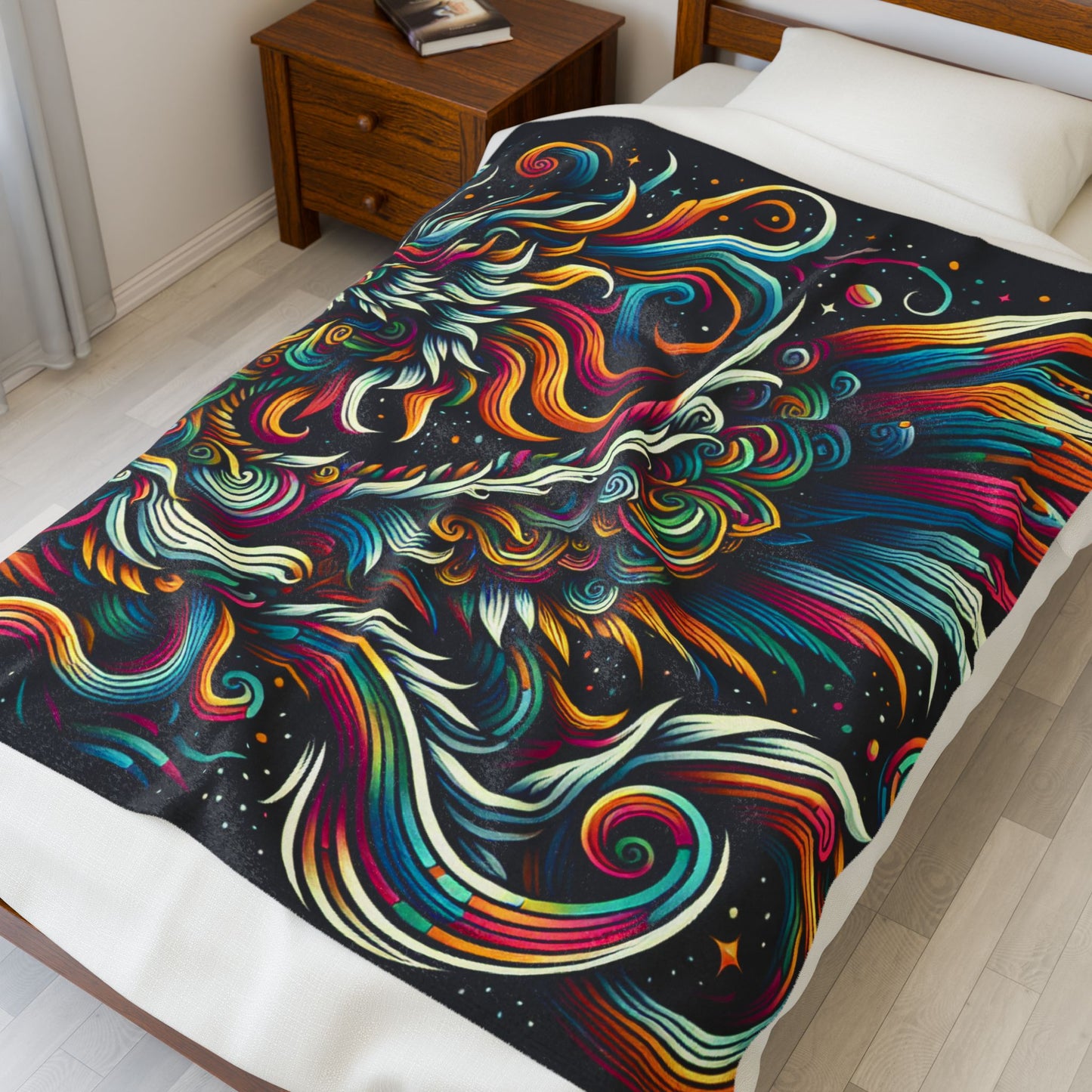 Dragon in a Dynamic Array - Plush Blanket