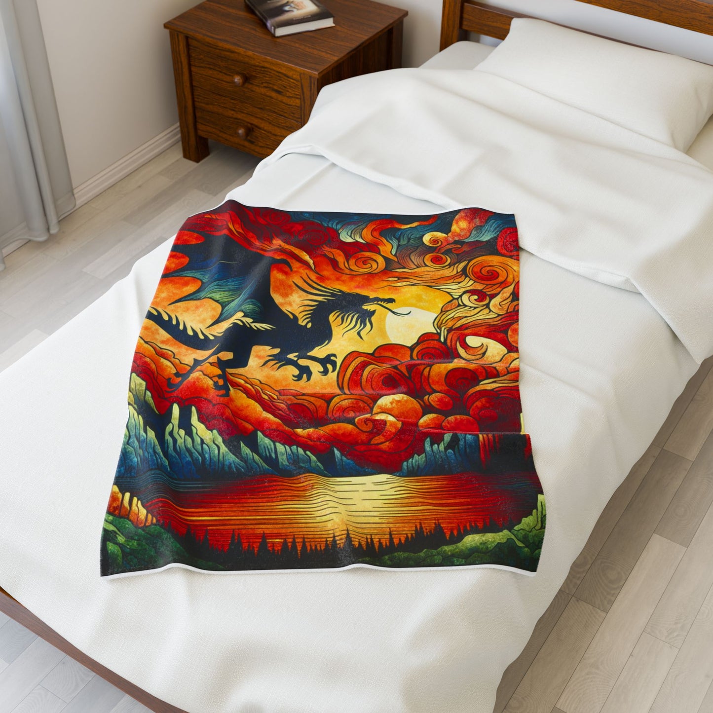 Dragon in Flight - Plush Blanket