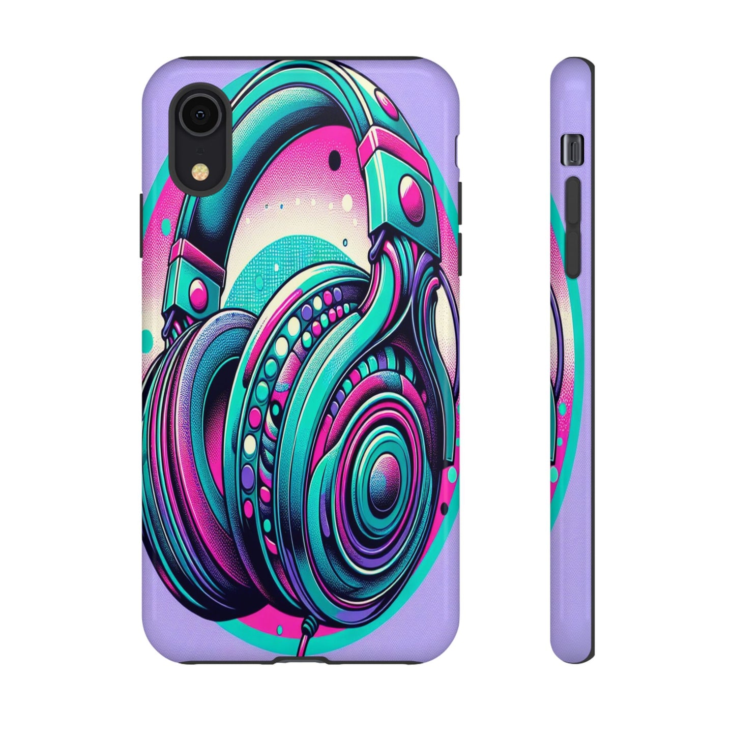 Custom ProtectiveHeadphone Vibes in Electric ColorsIphone Case Compatible With Iphone 16 15 14 - Phone Cover