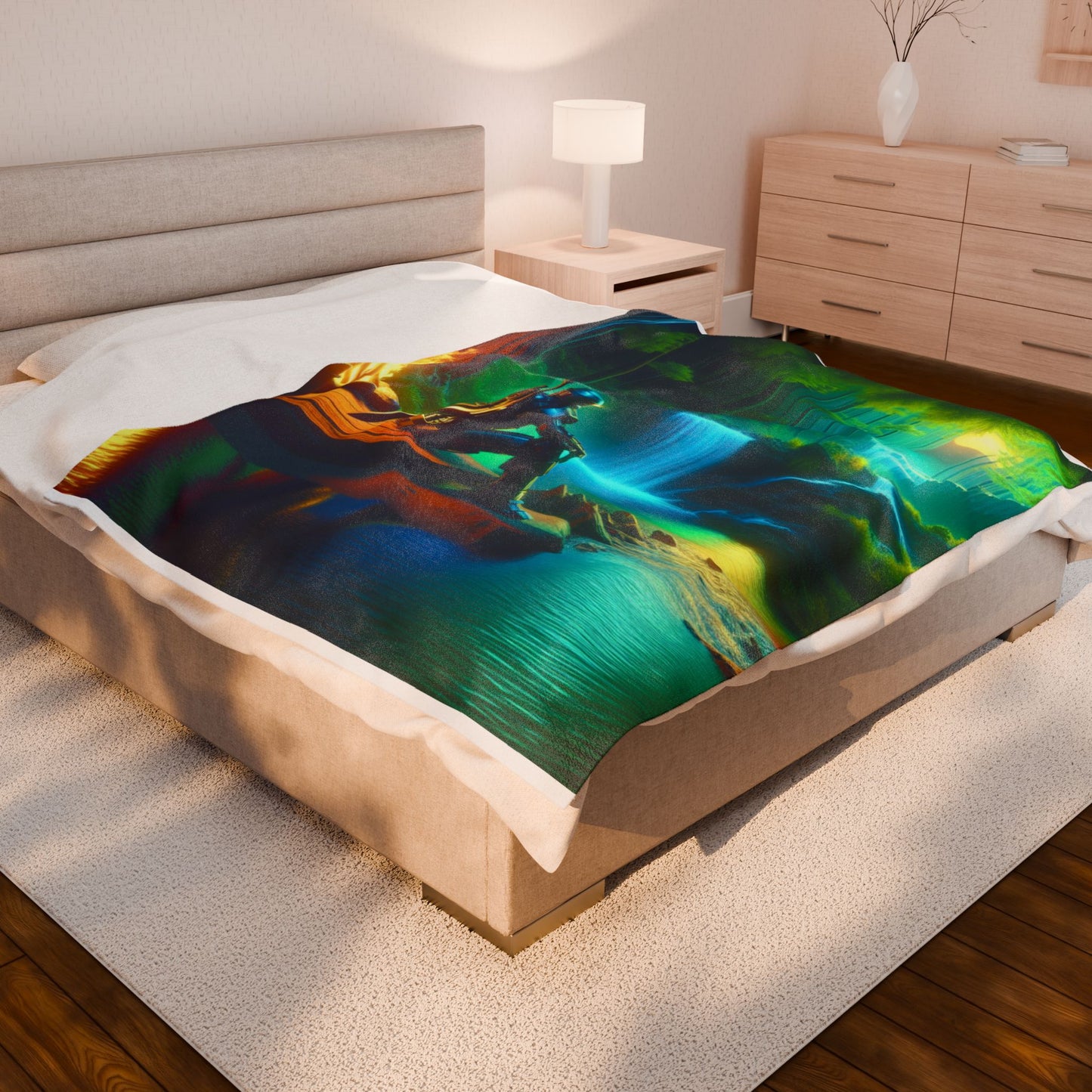 Guardian of the Enchanted Falls - Plush Blanket