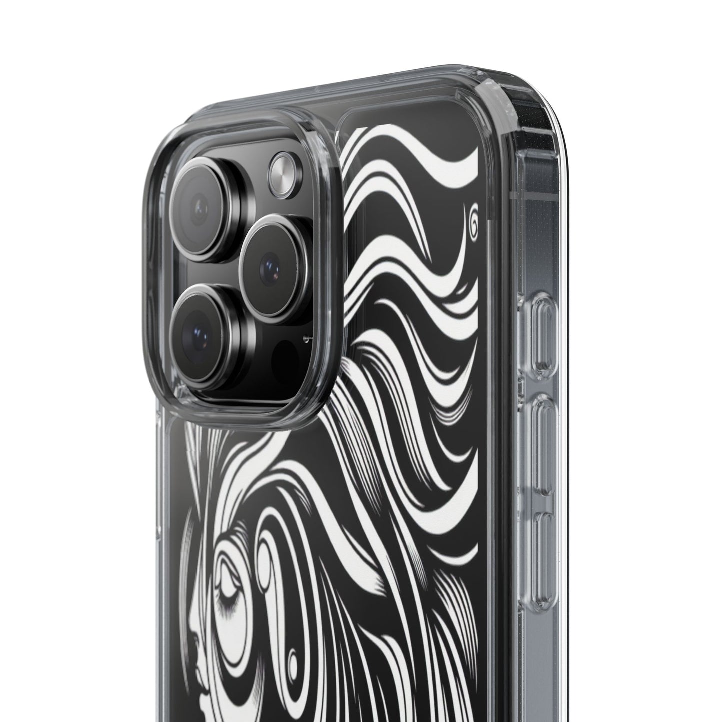 Transparent Flowing Contours Iphone Case Compatible With Iphone 16 15 14 - Clear Phone Cover