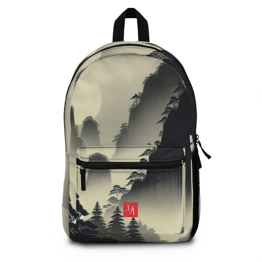 Mystical Peaks and Waterfall Scene- Backpack