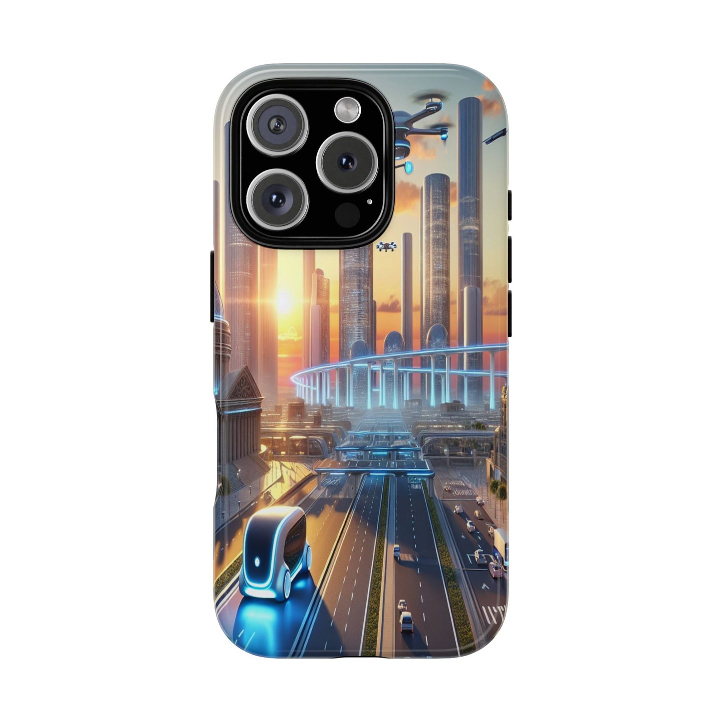 Futuristic Cityscape Unveiled - Phone Case