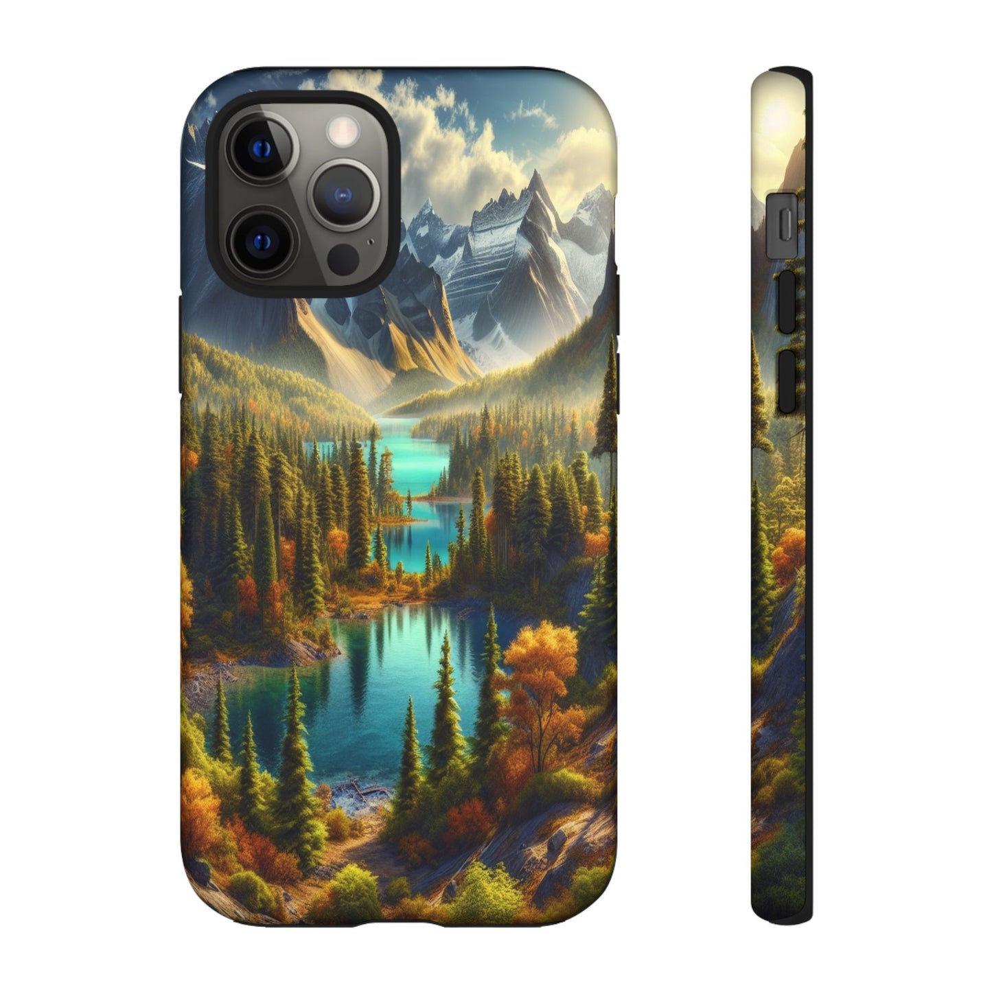 Radiant Peaks and Tranquil Waters - Phone Case