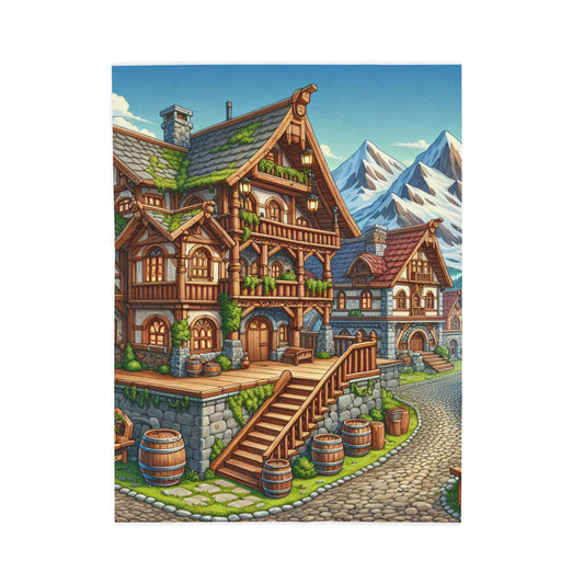 Alpine Hamlet Charm- Plush Blanket