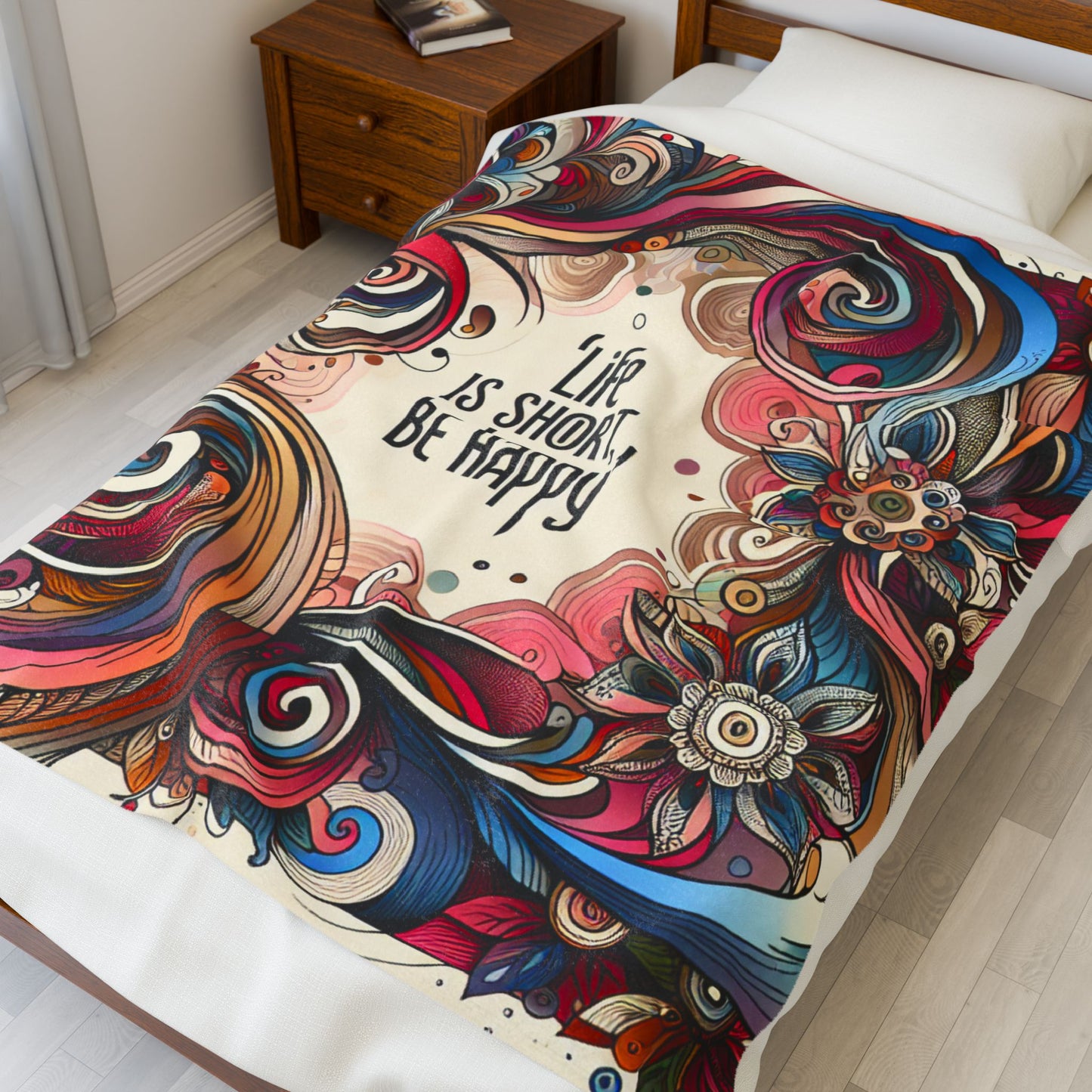 Life's Joyful Flourish - Plush Blanket