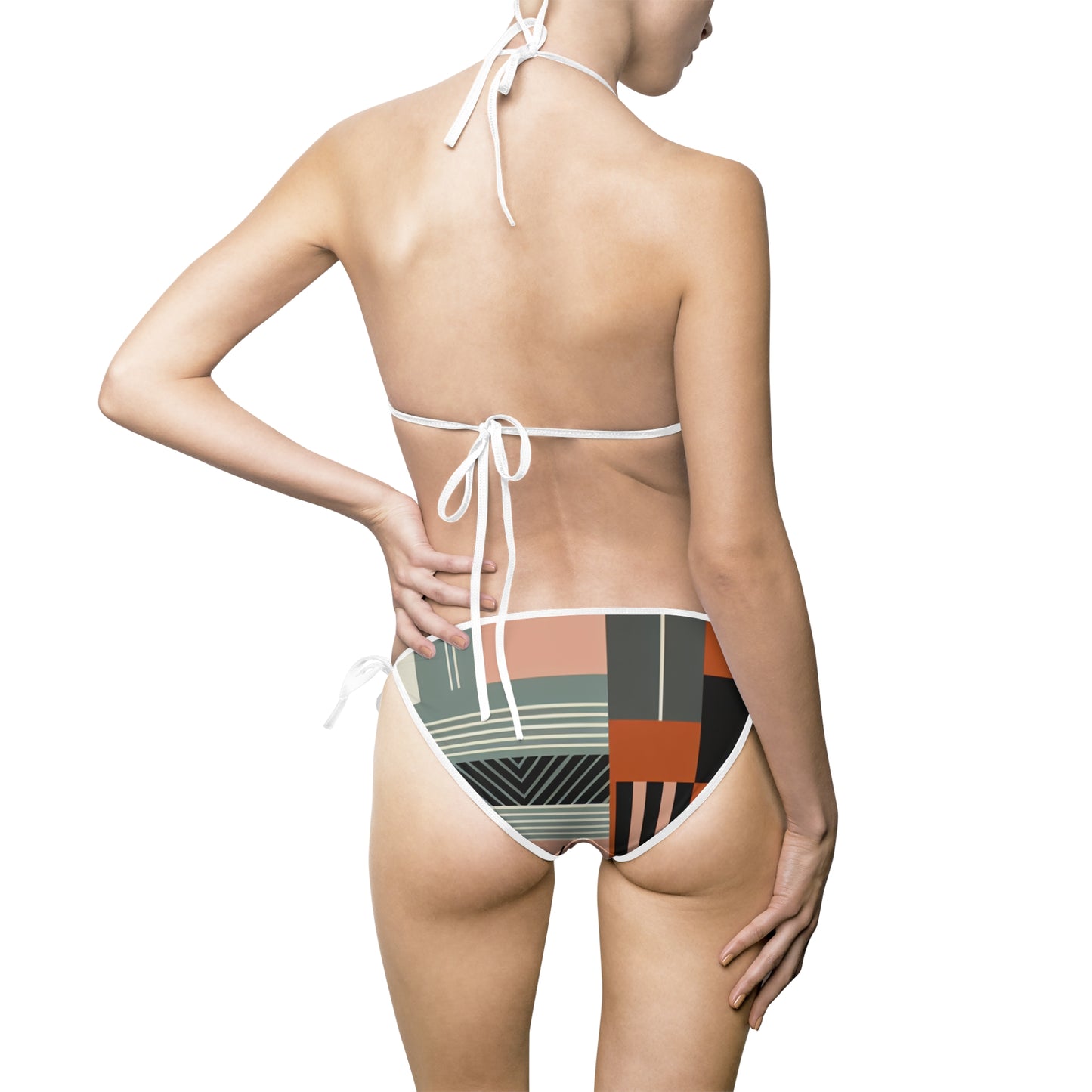 Women's Geometric Botanical Tapestry Bikini Swimsuit