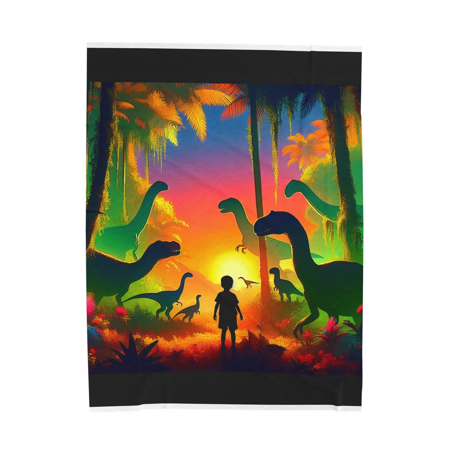Dinosaurs at Dawn - Plush Blanket