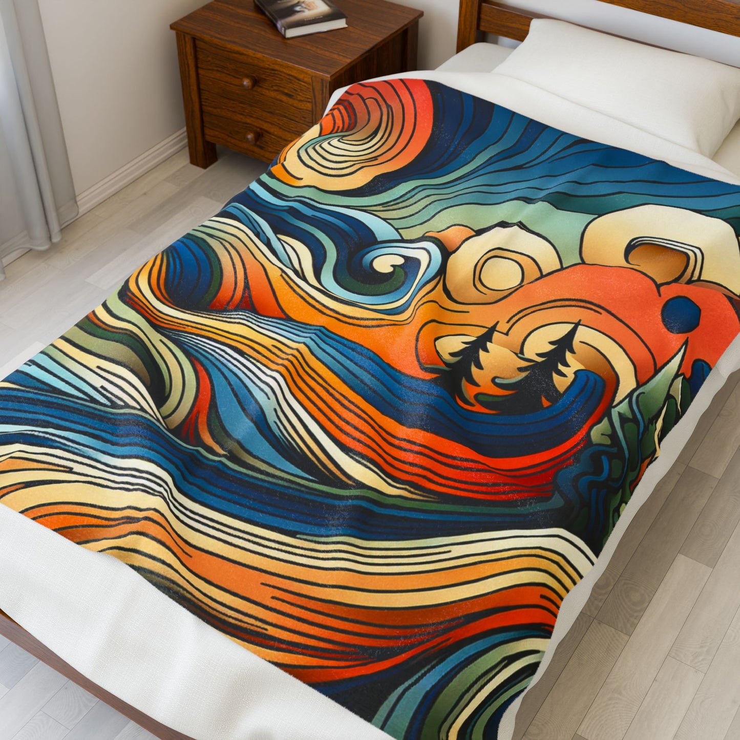 Whirling Colors of Nature - Plush Blanket
