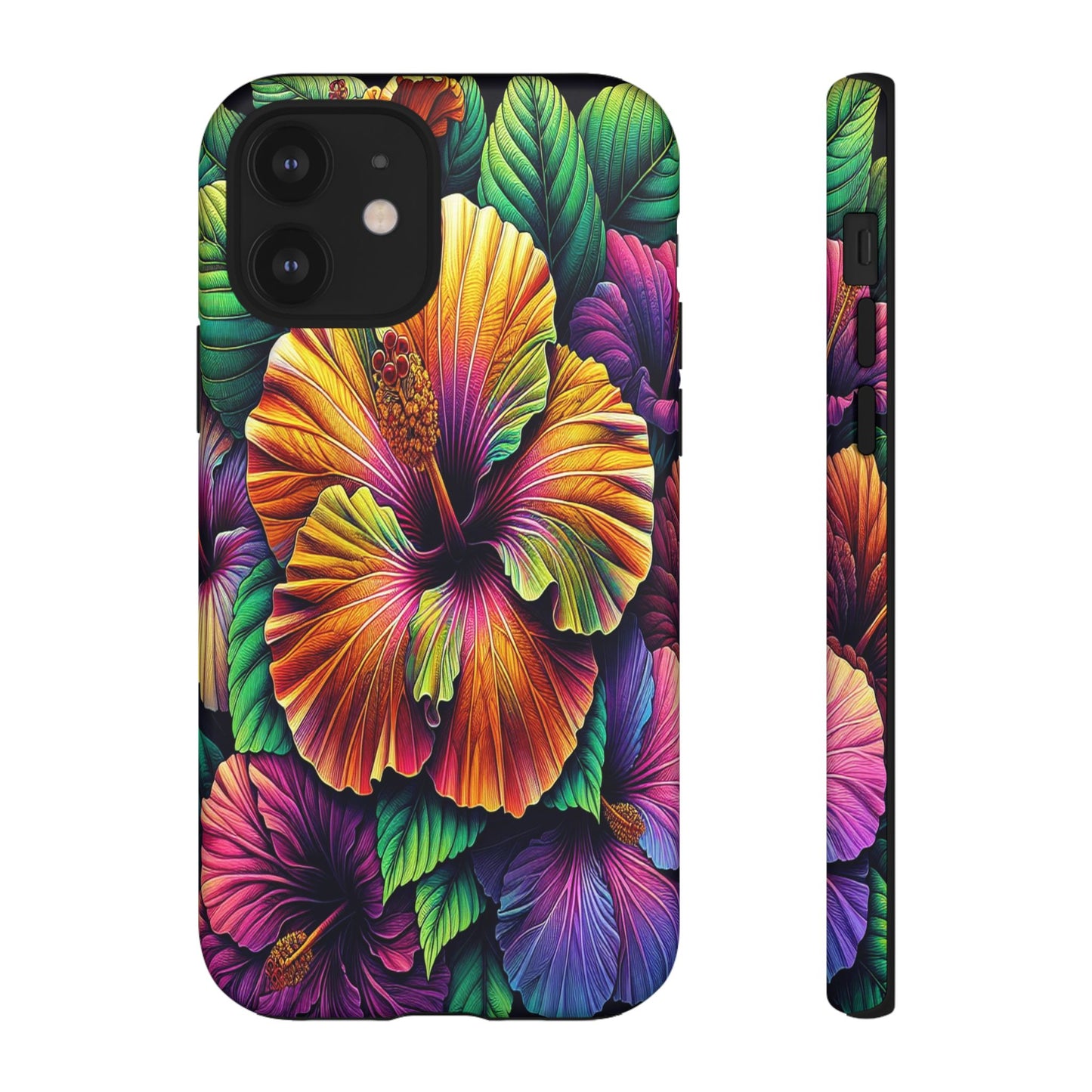 Custom ProtectiveColorful Hibiscus RadianceIphone Case Compatible With Iphone 16 15 14 - Phone Cover