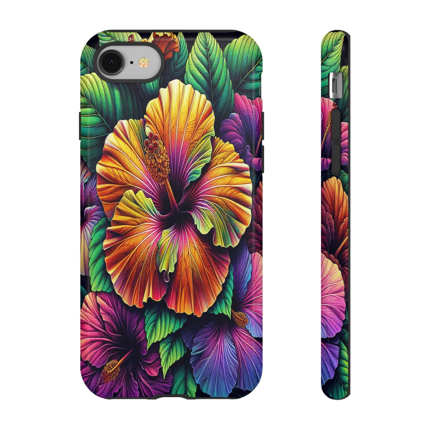 Custom ProtectiveColorful Hibiscus RadianceIphone Case Compatible With Iphone 16 15 14 - Phone Cover