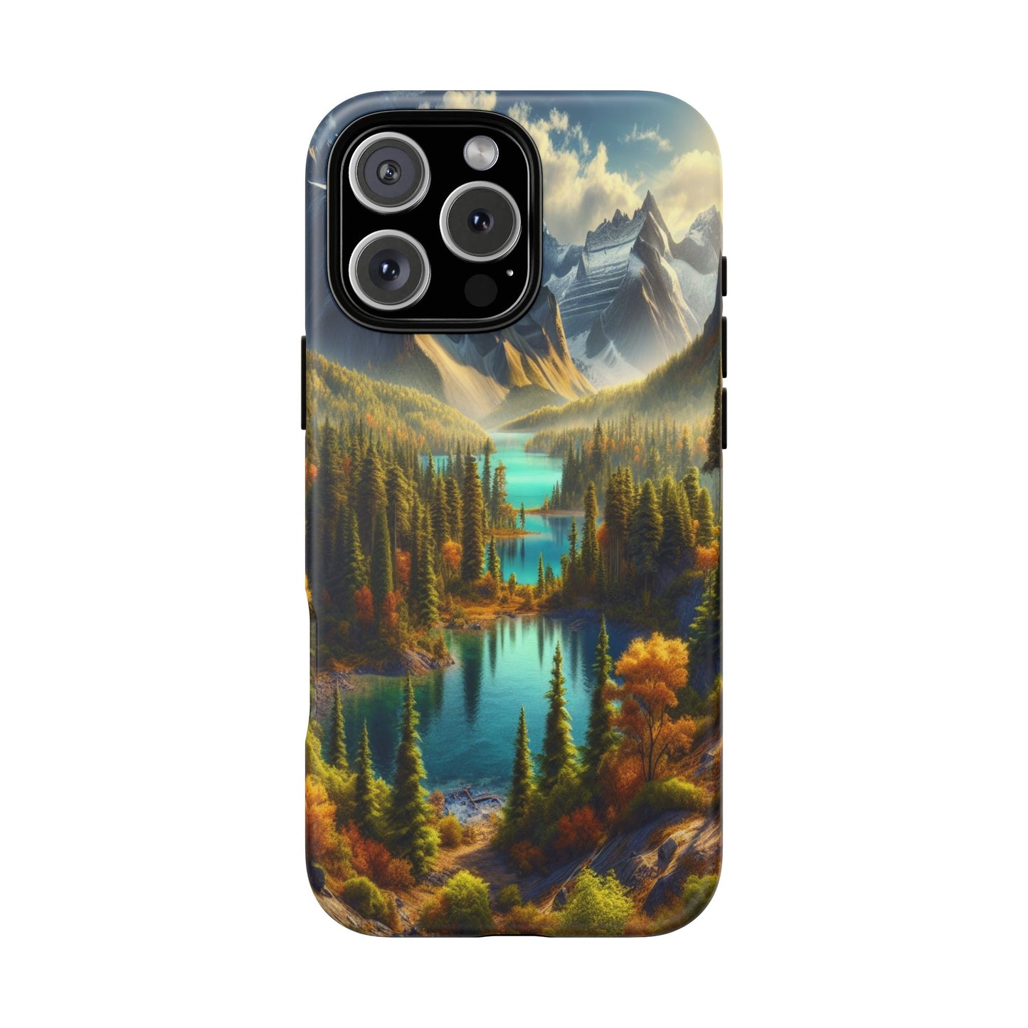 Radiant Peaks and Tranquil Waters - Phone Case
