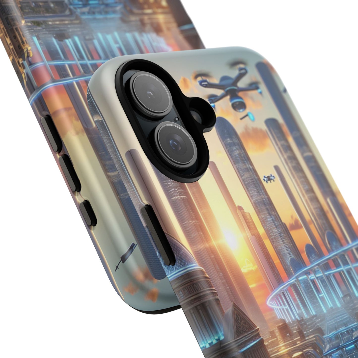 Futuristic Cityscape Unveiled - Phone Case