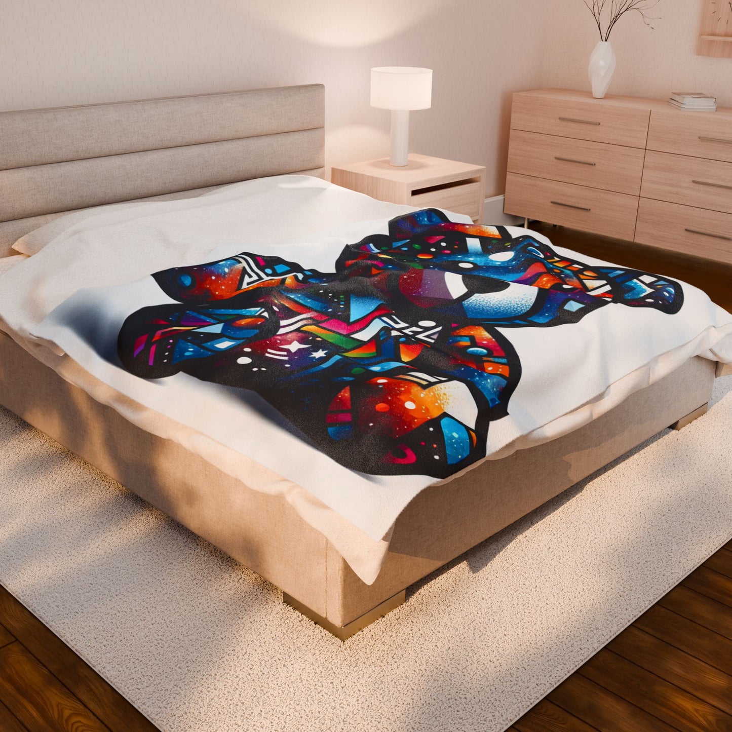 Geometric Teddy Patterns - Plush Blanket