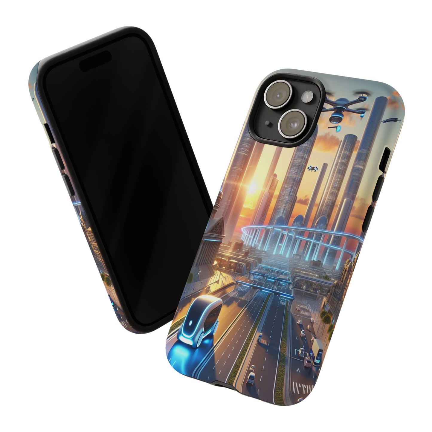 Futuristic Cityscape Unveiled - Phone Case
