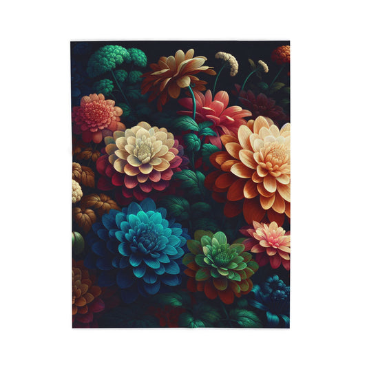 Garden of Nightfall Blooms - Plush Blanket