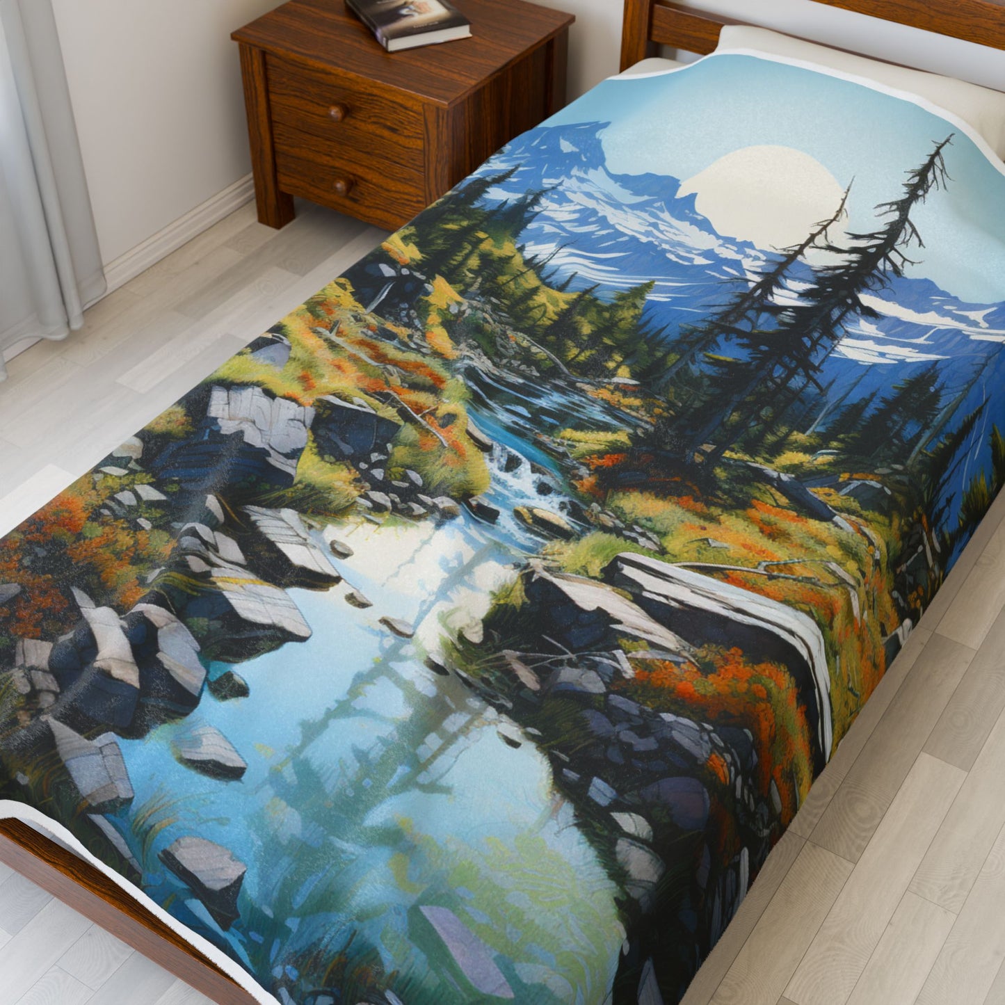 Alpine Solitude at Dawn- Plush Blanket