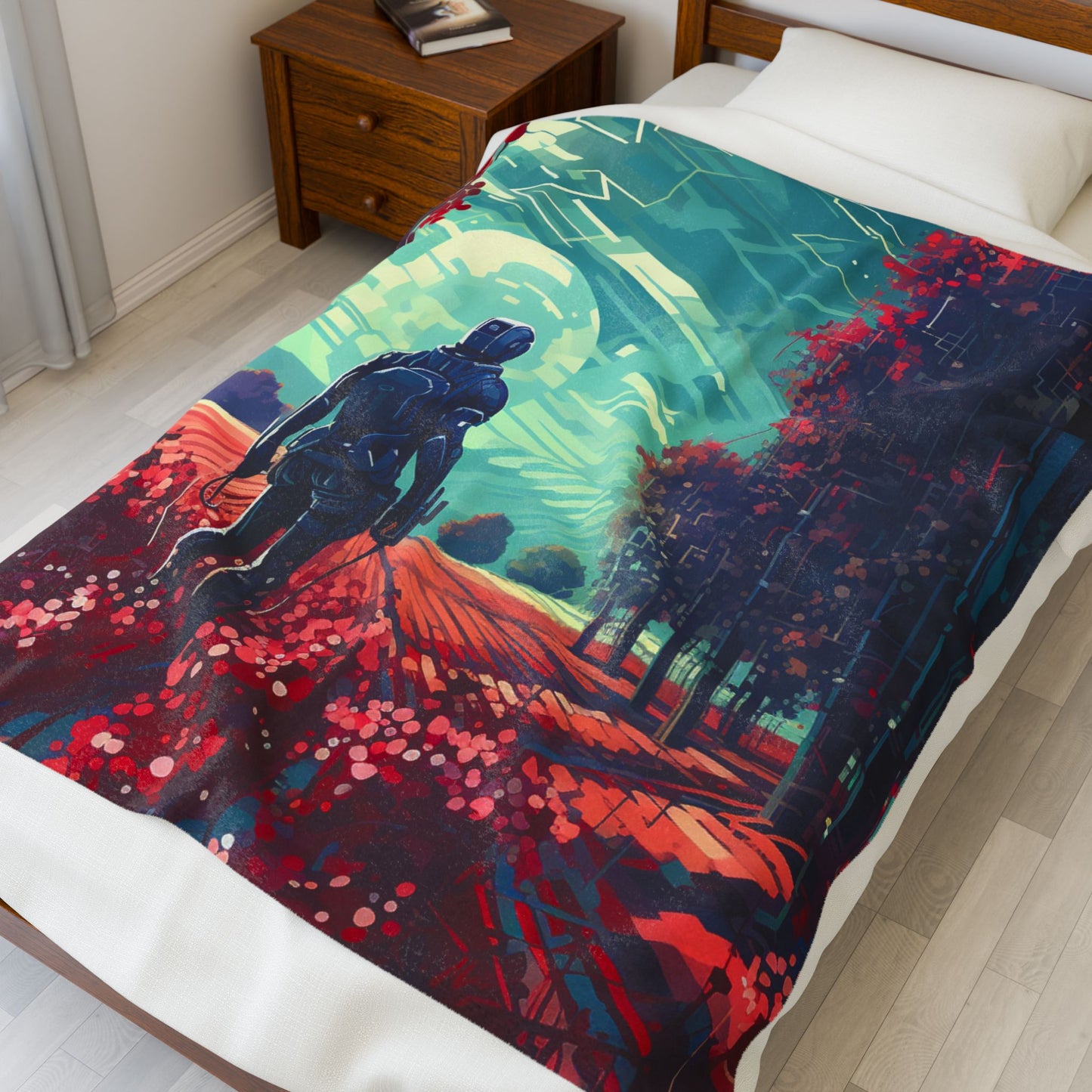 Exploring the Technicolor Wilderness- Plush Blanket