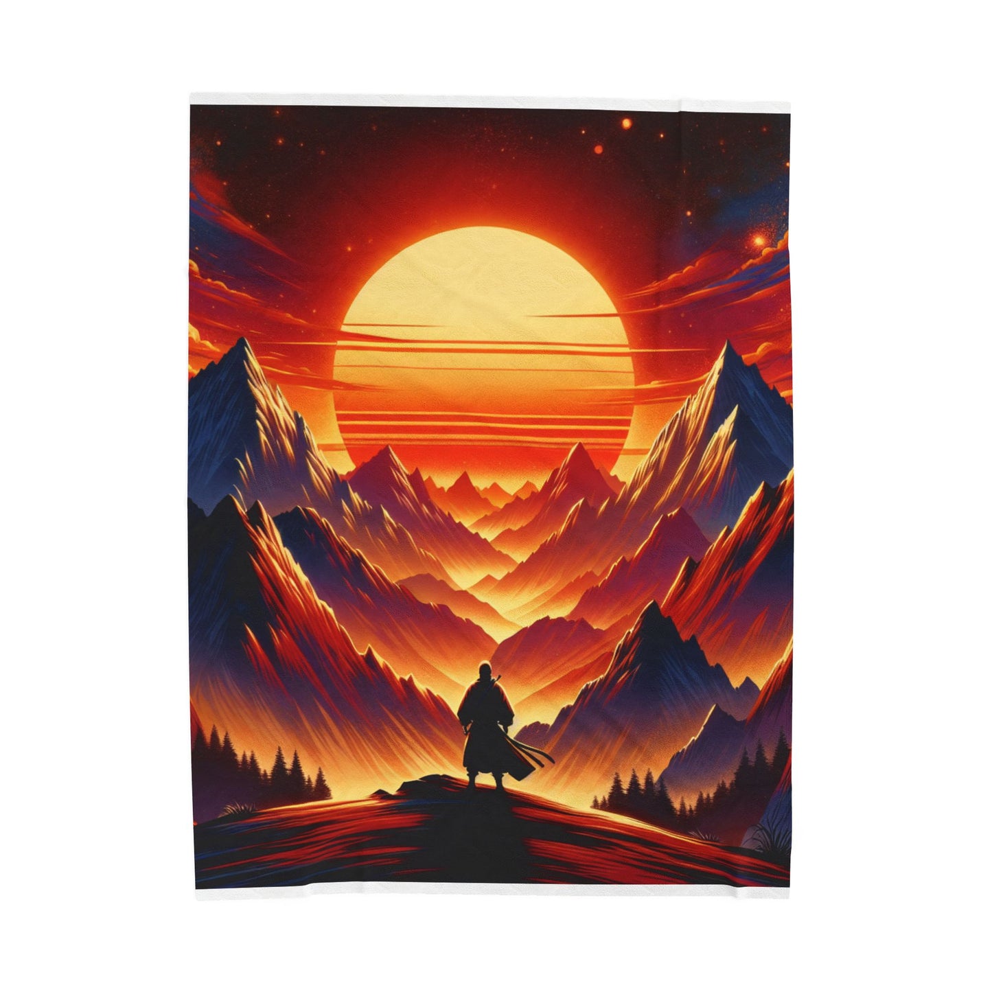 Majestic Peaks at Dawn - Plush Blanket