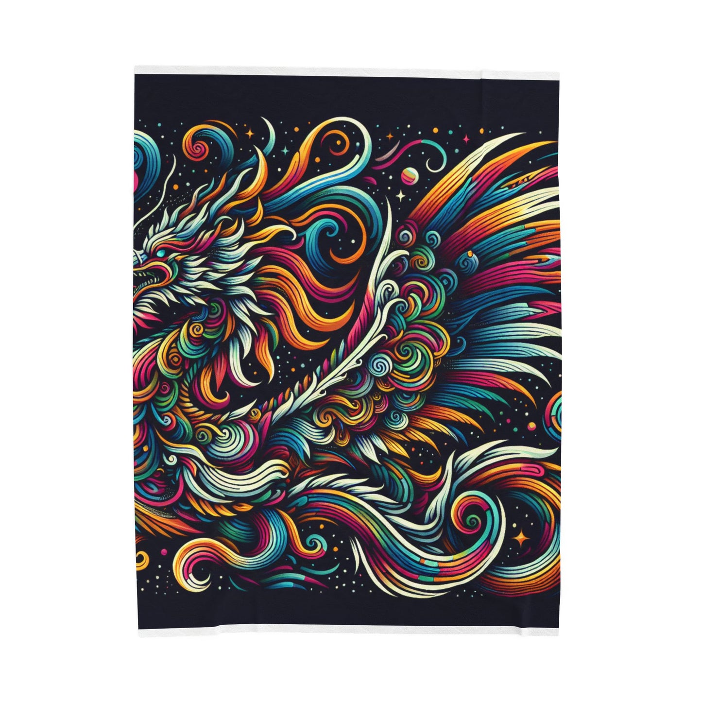 Dragon in a Dynamic Array - Plush Blanket