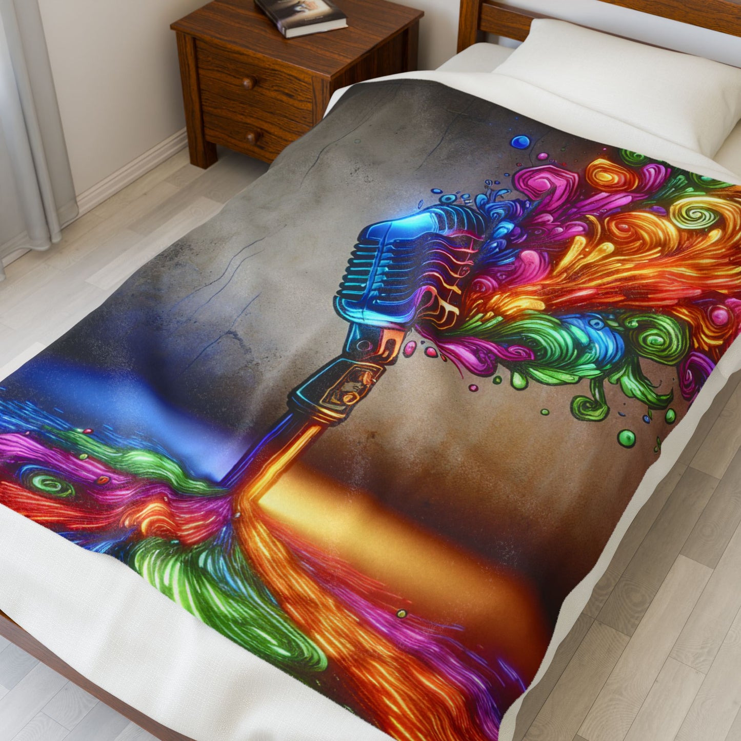 Microphone Melody of Shades - Plush Blanket