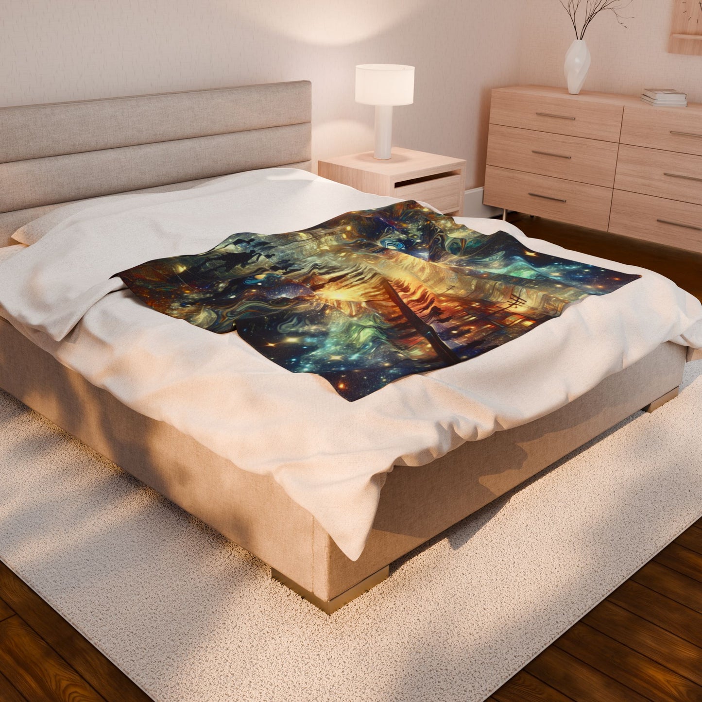 Stellar Convergence in the City- Plush Blanket