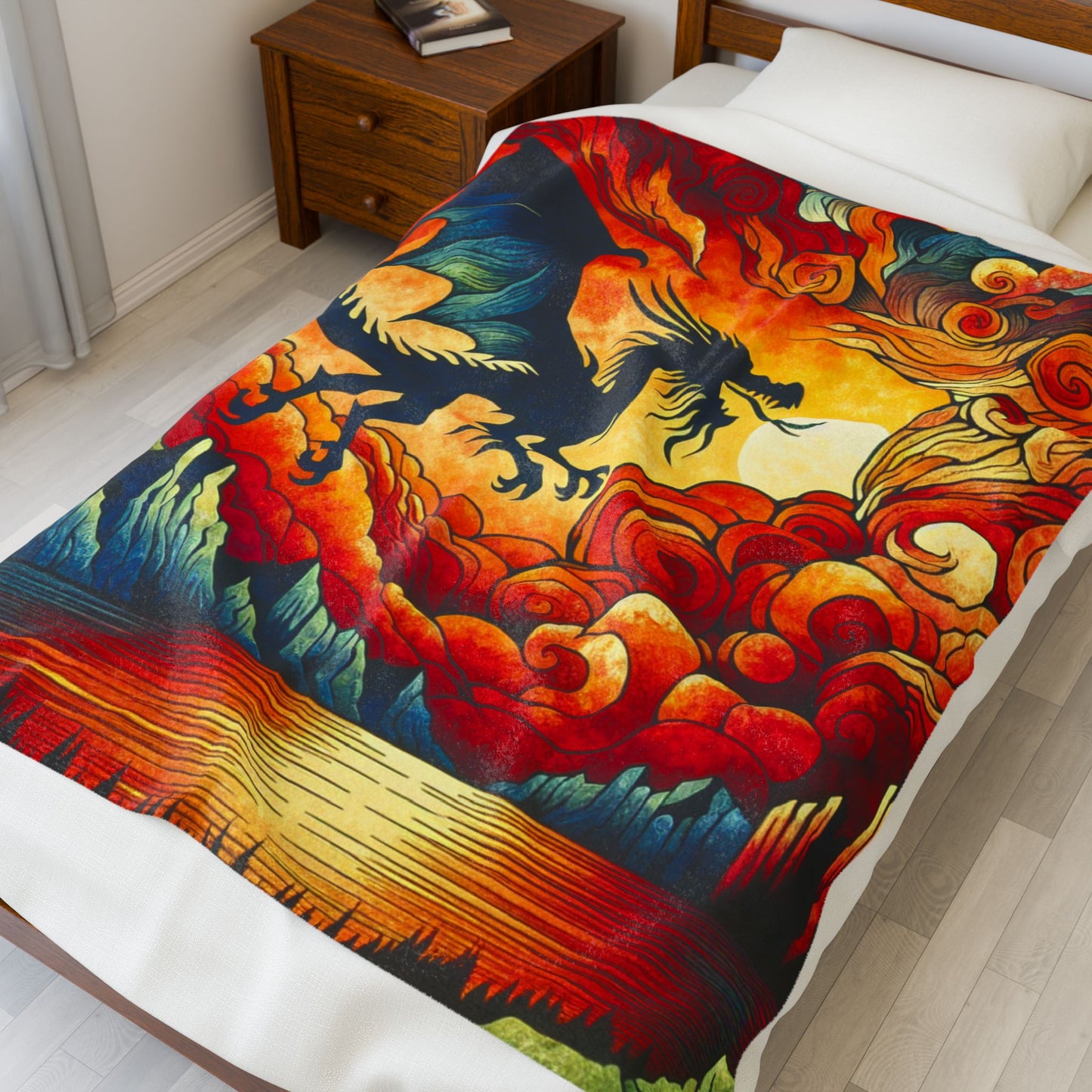 Dragon in Flight - Plush Blanket