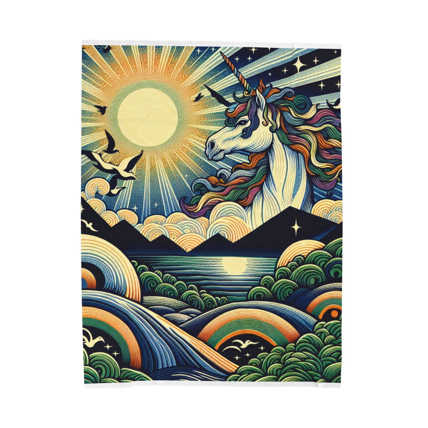 Mystical Unicorn Oasis - Plush Blanket