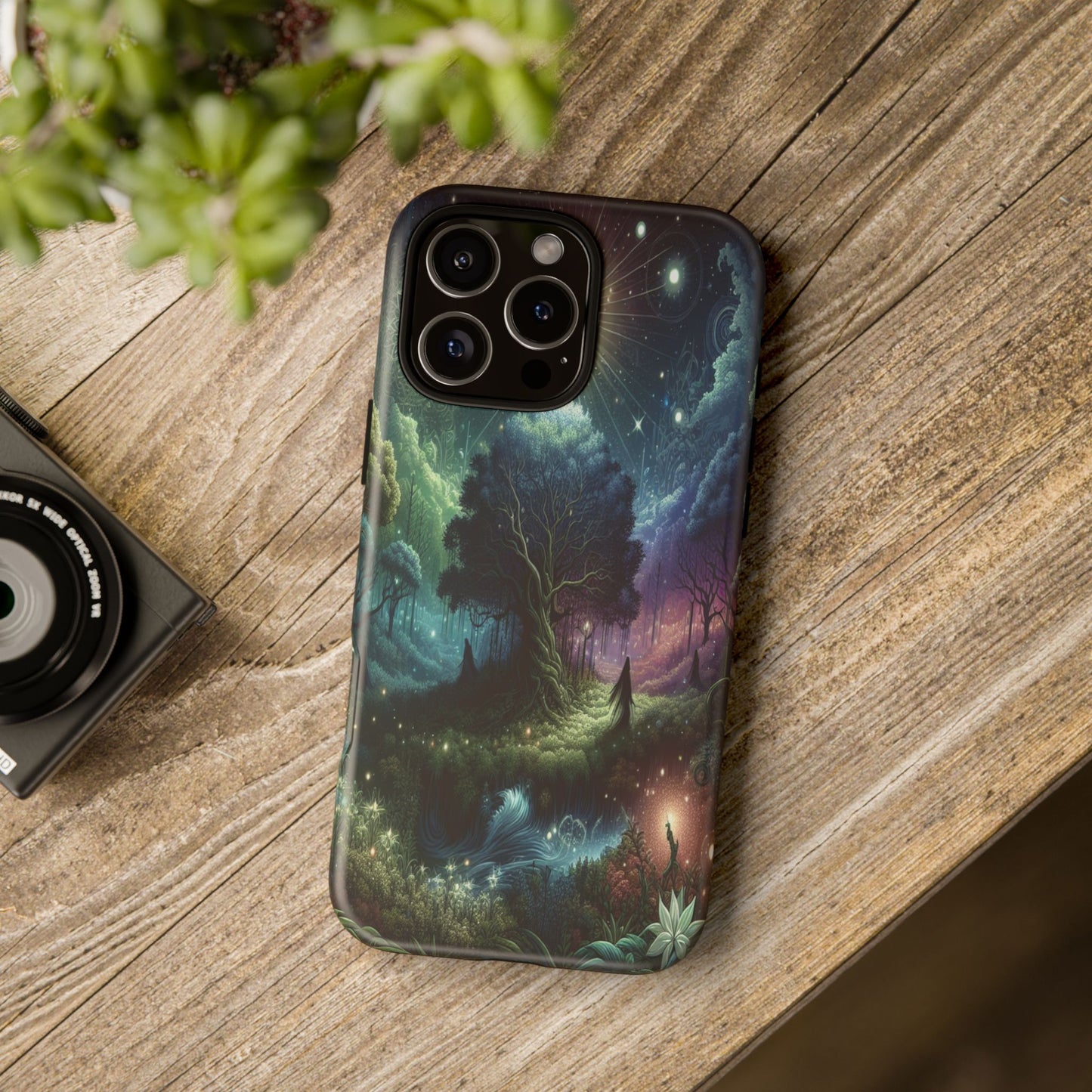 Luminous Forest Nightscape - Phone Case