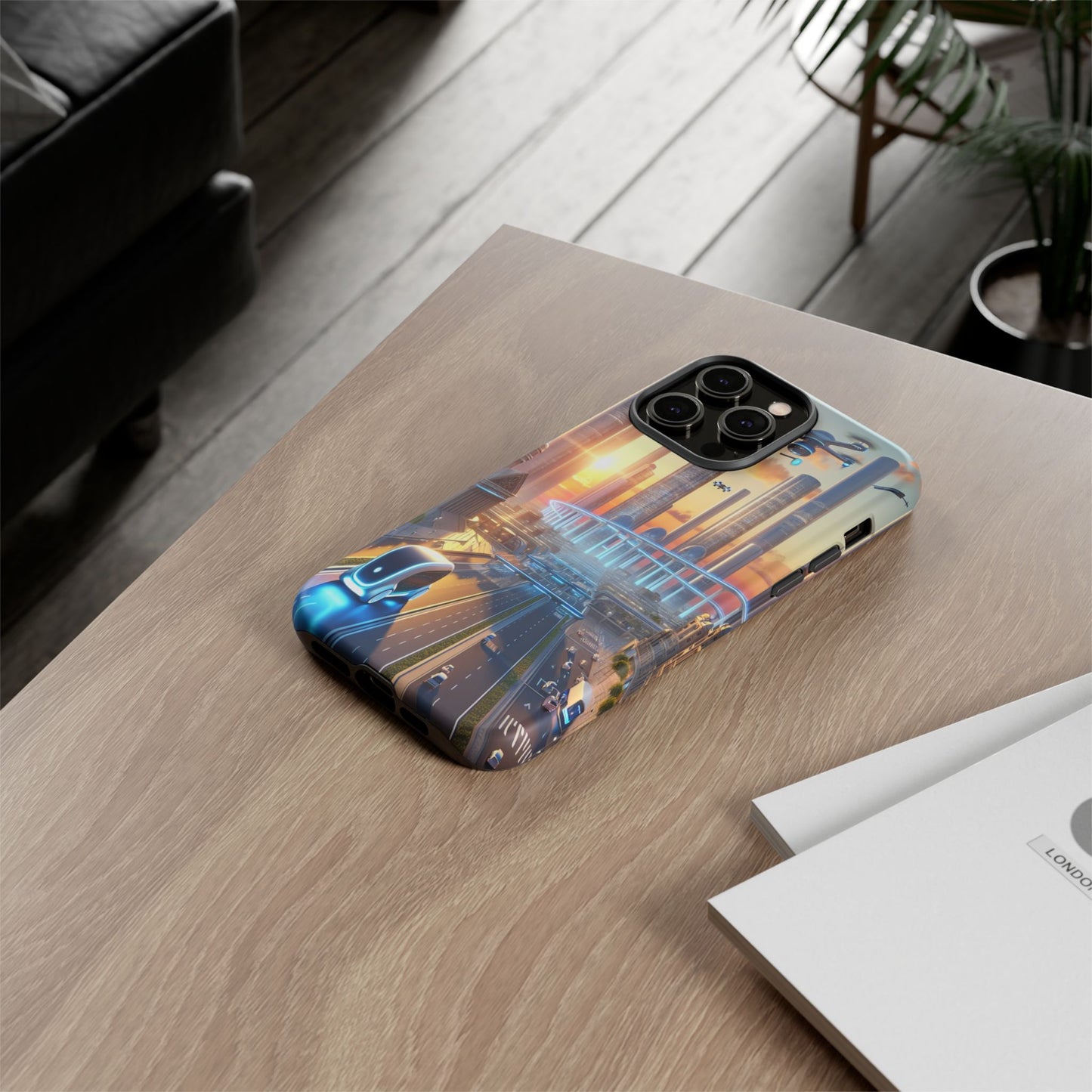 Futuristic Cityscape Unveiled - Phone Case