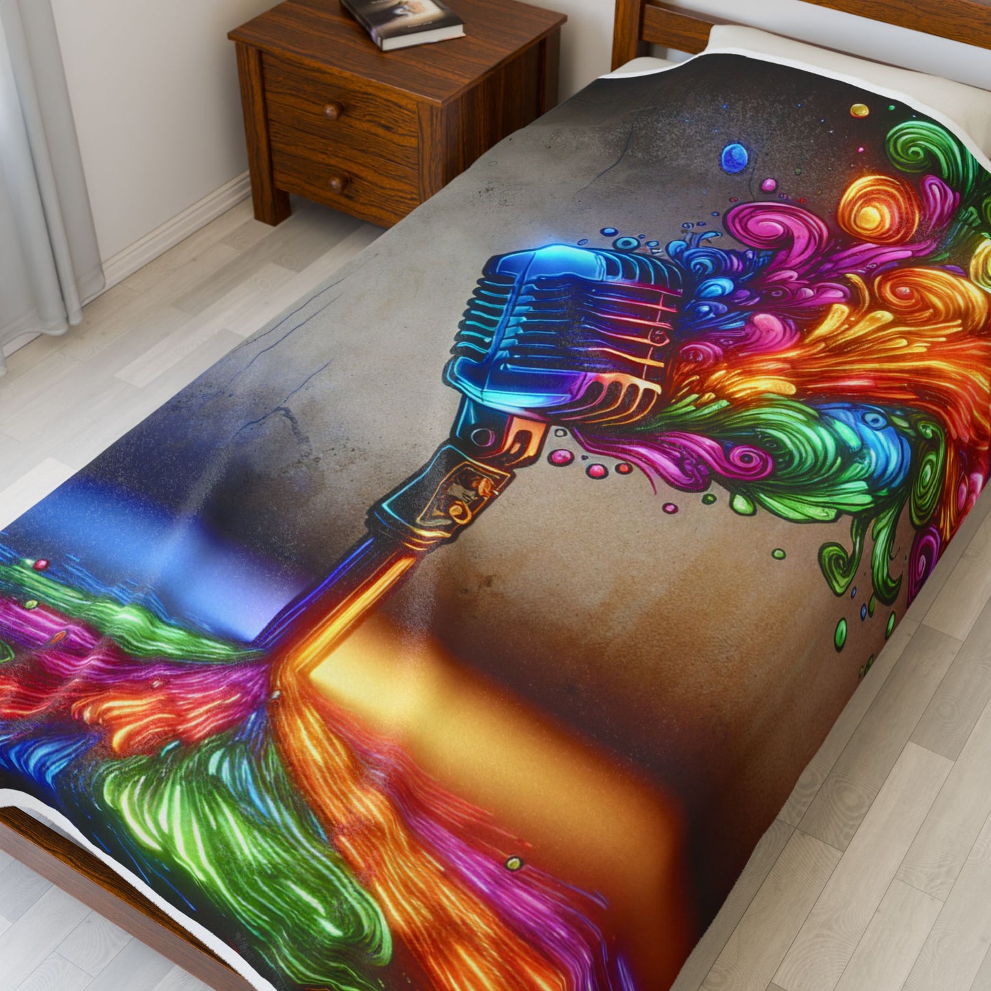 Microphone Melody of Shades - Plush Blanket