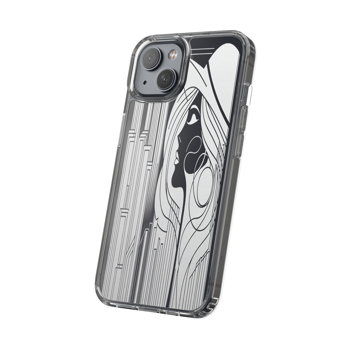 Transparent Silhouette of a Modern Vision Iphone Case Compatible With Iphone 16 15 14 - Clear Phone Cover