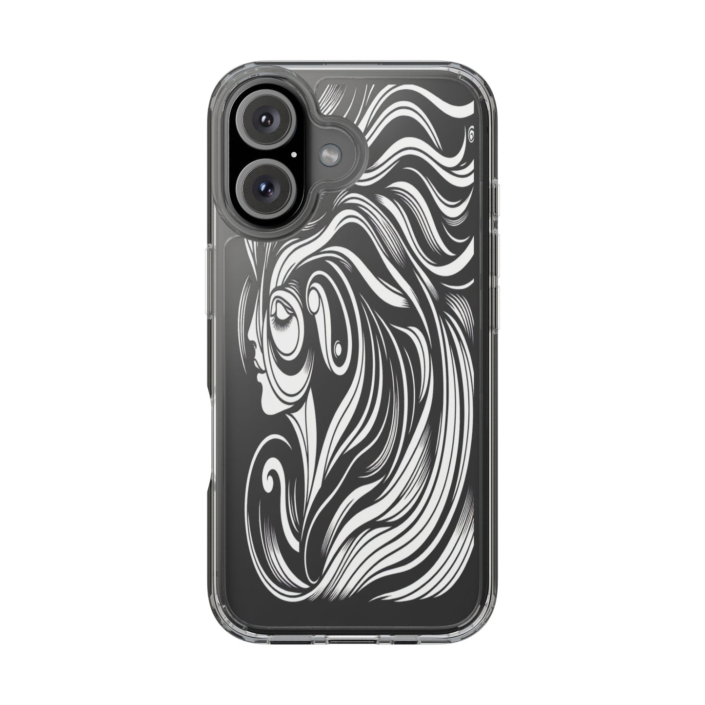 Transparent Flowing Contours Iphone Case Compatible With Iphone 16 15 14 - Clear Phone Cover
