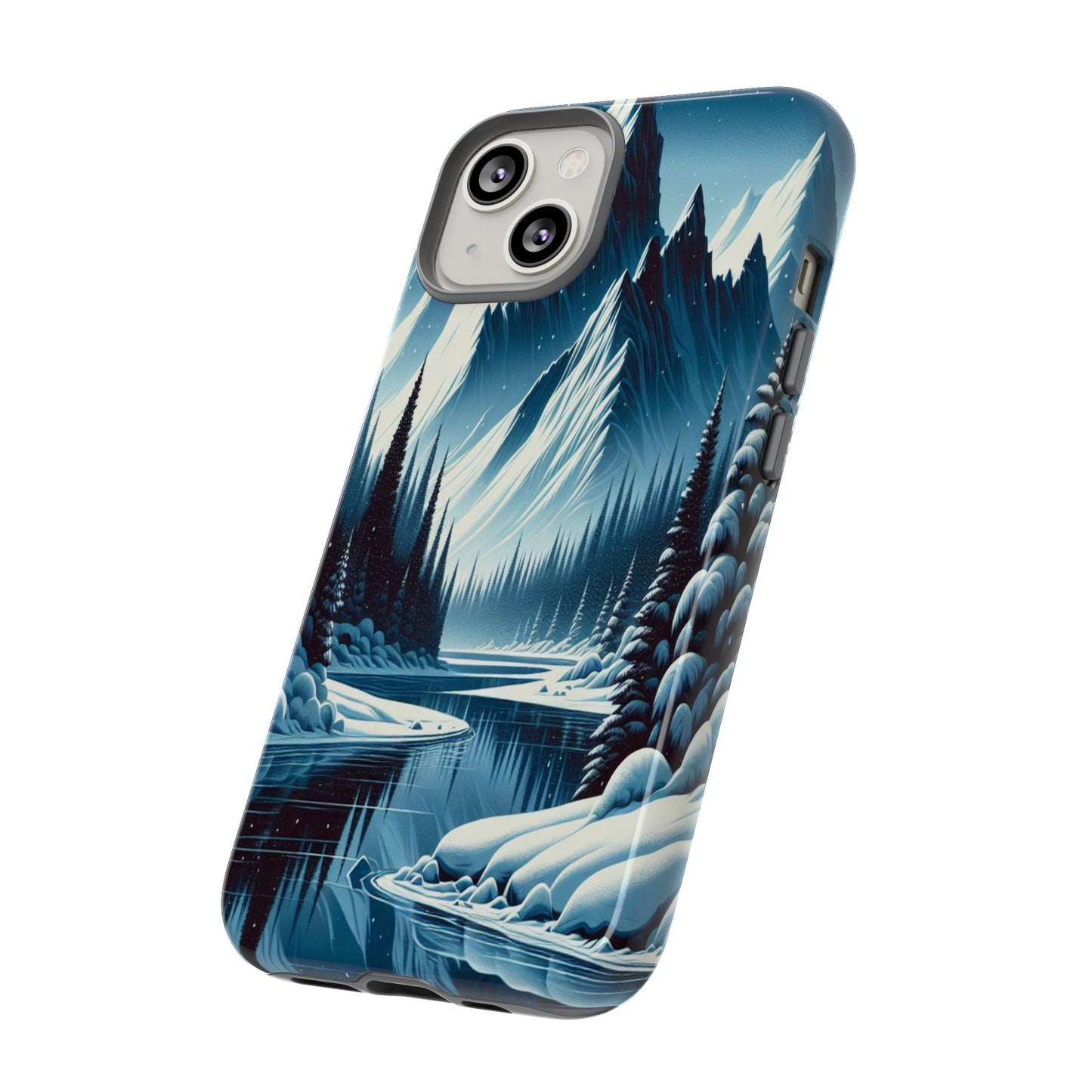 Frozen Peaks and Icy Reflections - Phone Case