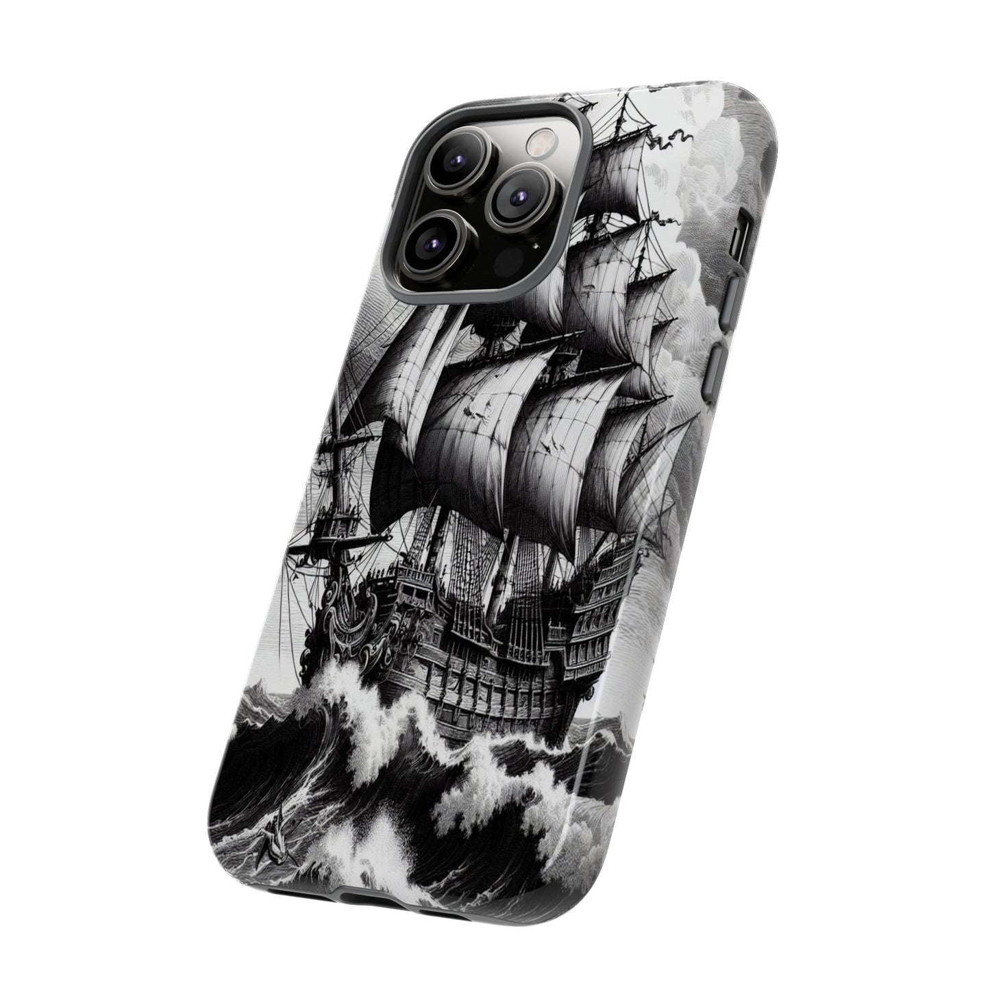 Custom ProtectiveSailing Through the TempestIphone Case Compatible With Iphone 16 15 14 - Phone Cover