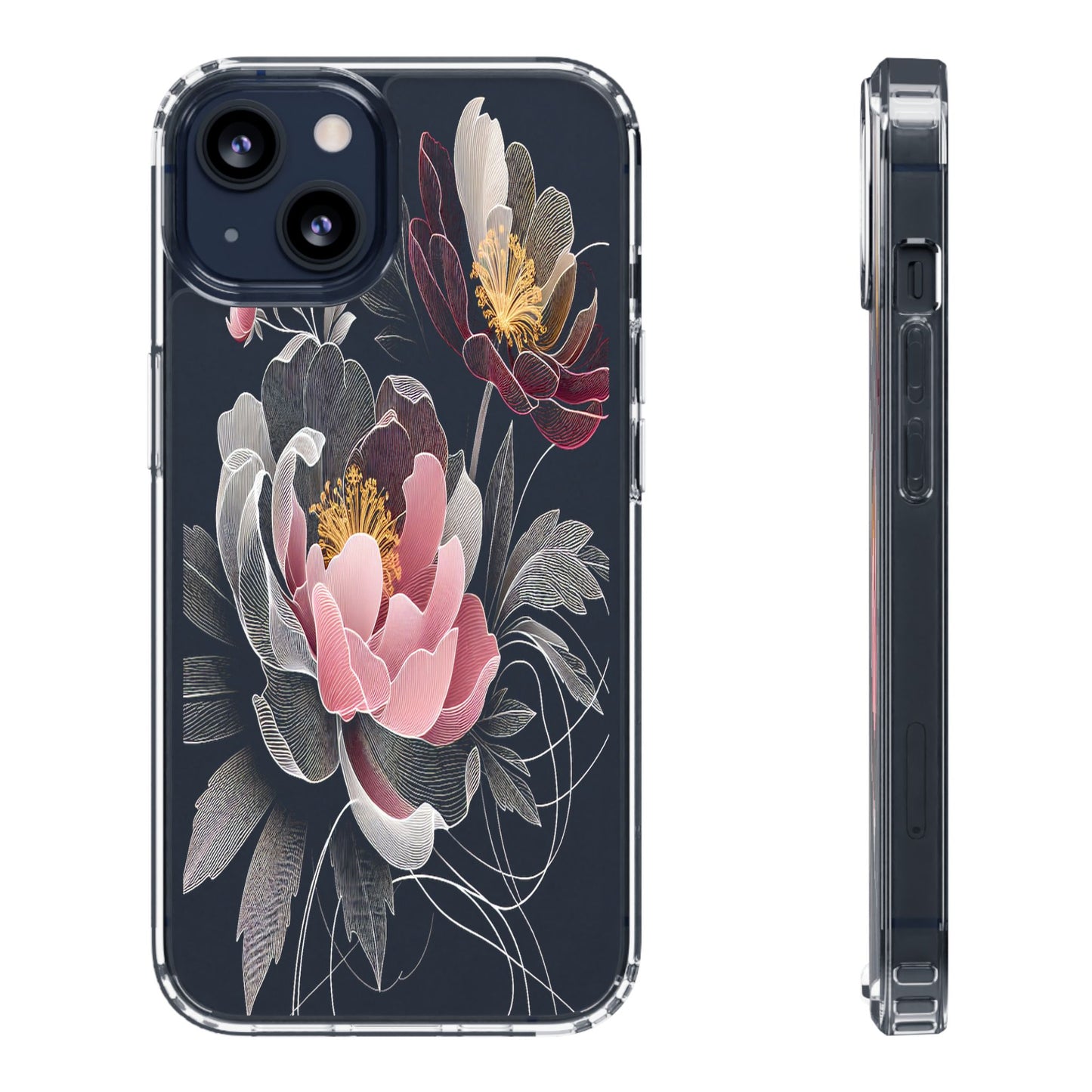 Transparent Petals in Motion Iphone Case Compatible With Iphone 16 15 14 - Clear Phone Cover