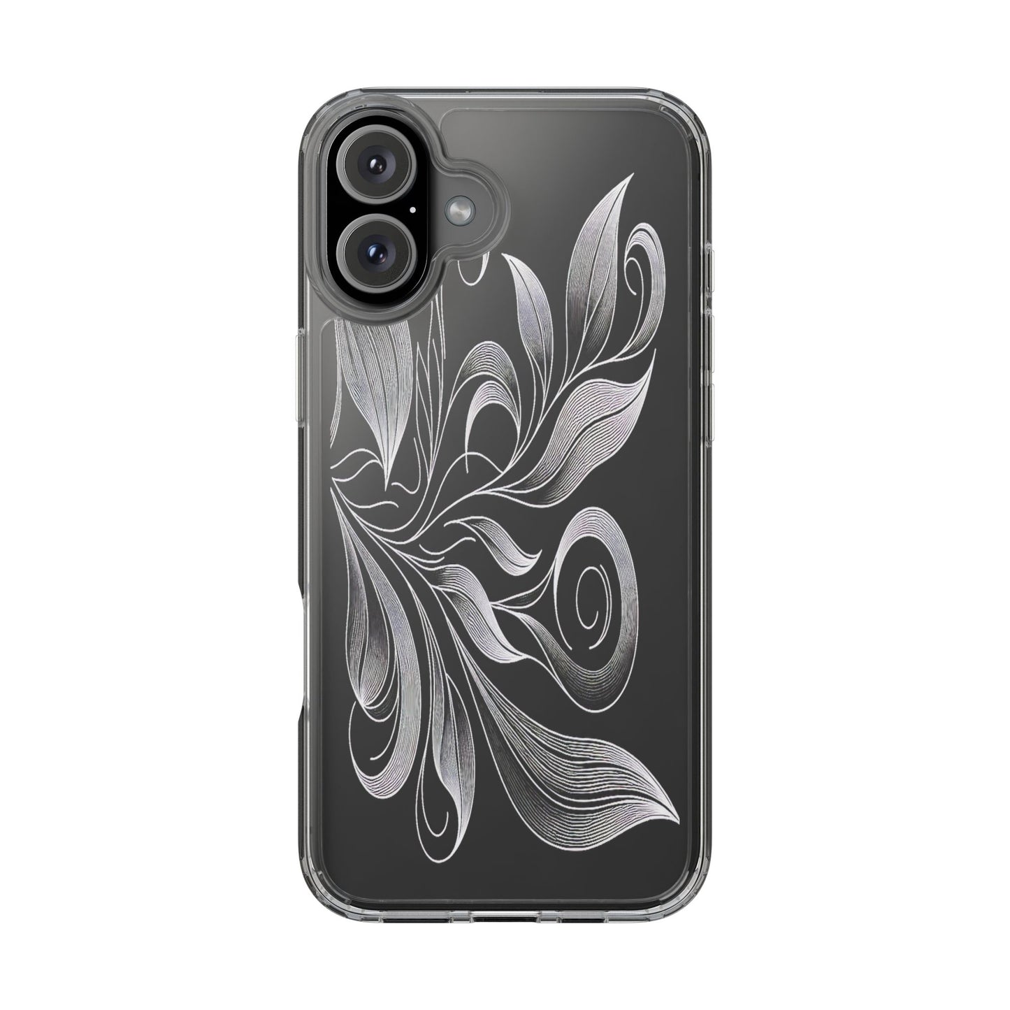 Transparent Nature's Embrace in Linework Iphone Case Compatible With Iphone 16 15 14 - Clear Phone Cover
