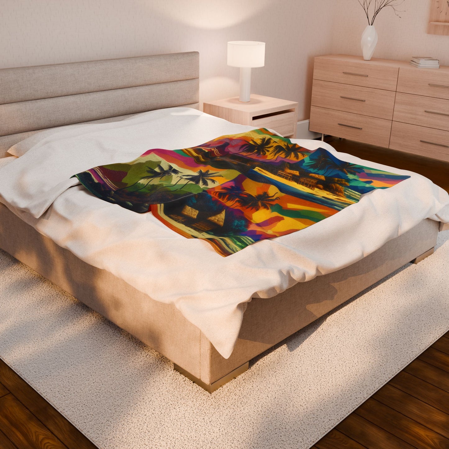 Island Hues in Quadruplicate- Plush Blanket