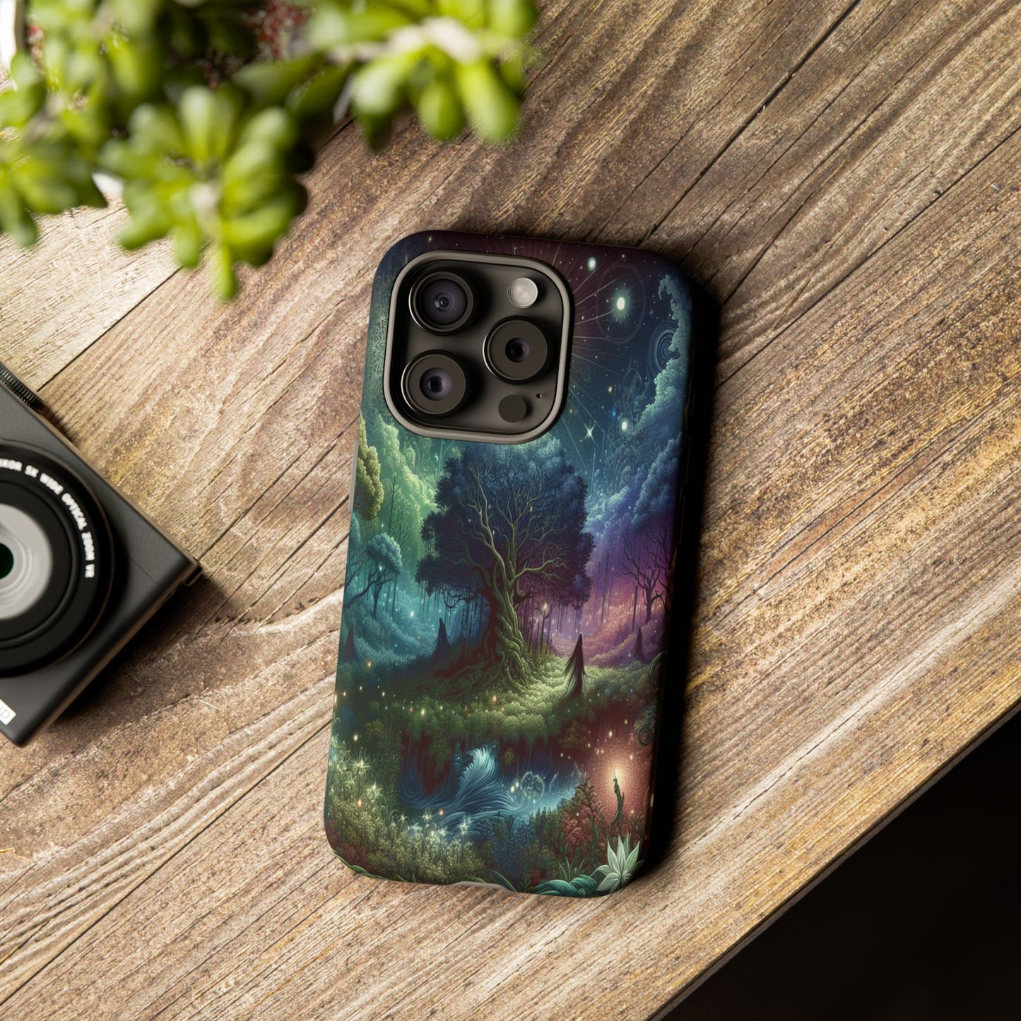 Luminous Forest Nightscape - Phone Case