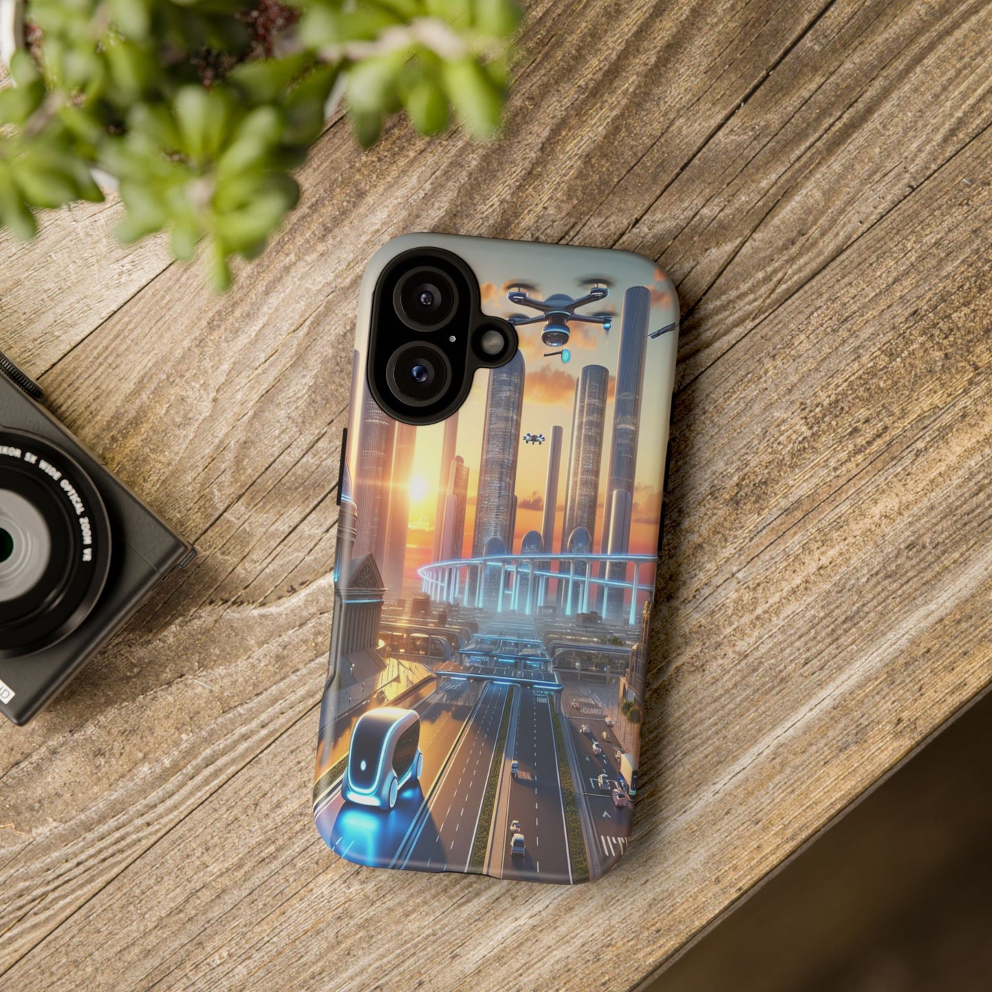 Futuristic Cityscape Unveiled - Phone Case