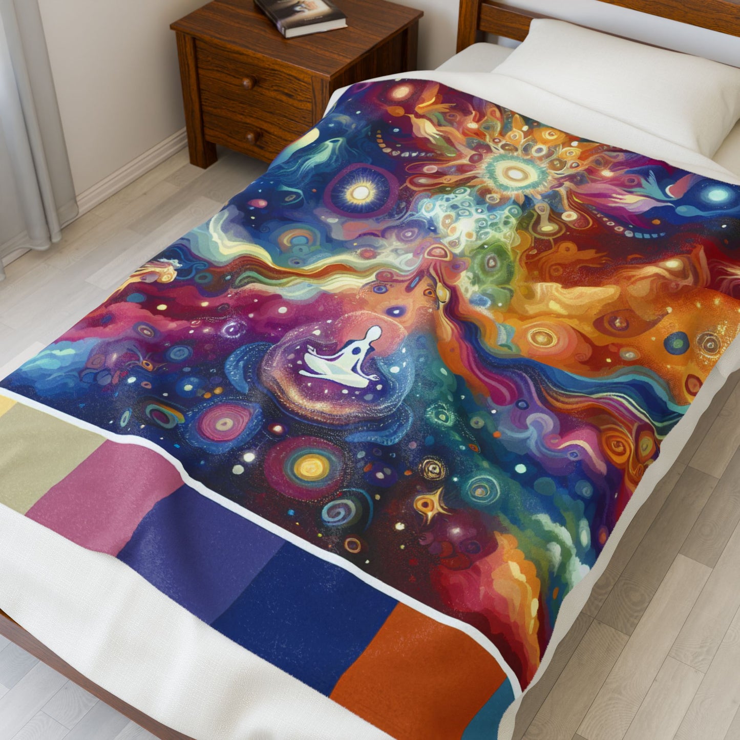 Meditative Cosmic Vortex - Plush Blanket