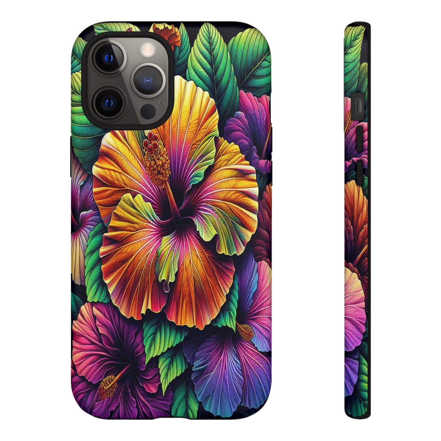 Custom ProtectiveColorful Hibiscus RadianceIphone Case Compatible With Iphone 16 15 14 - Phone Cover
