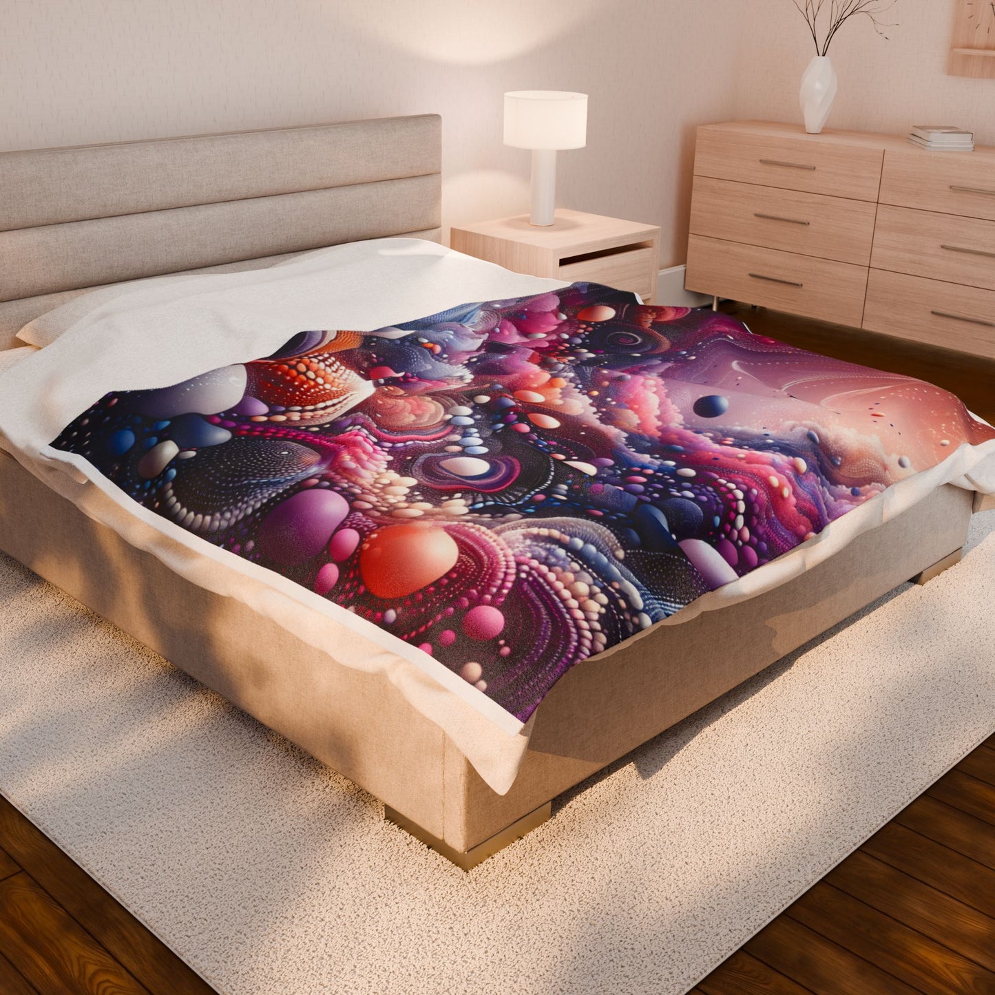 Celestial Dance of Spheres - Plush Blanket