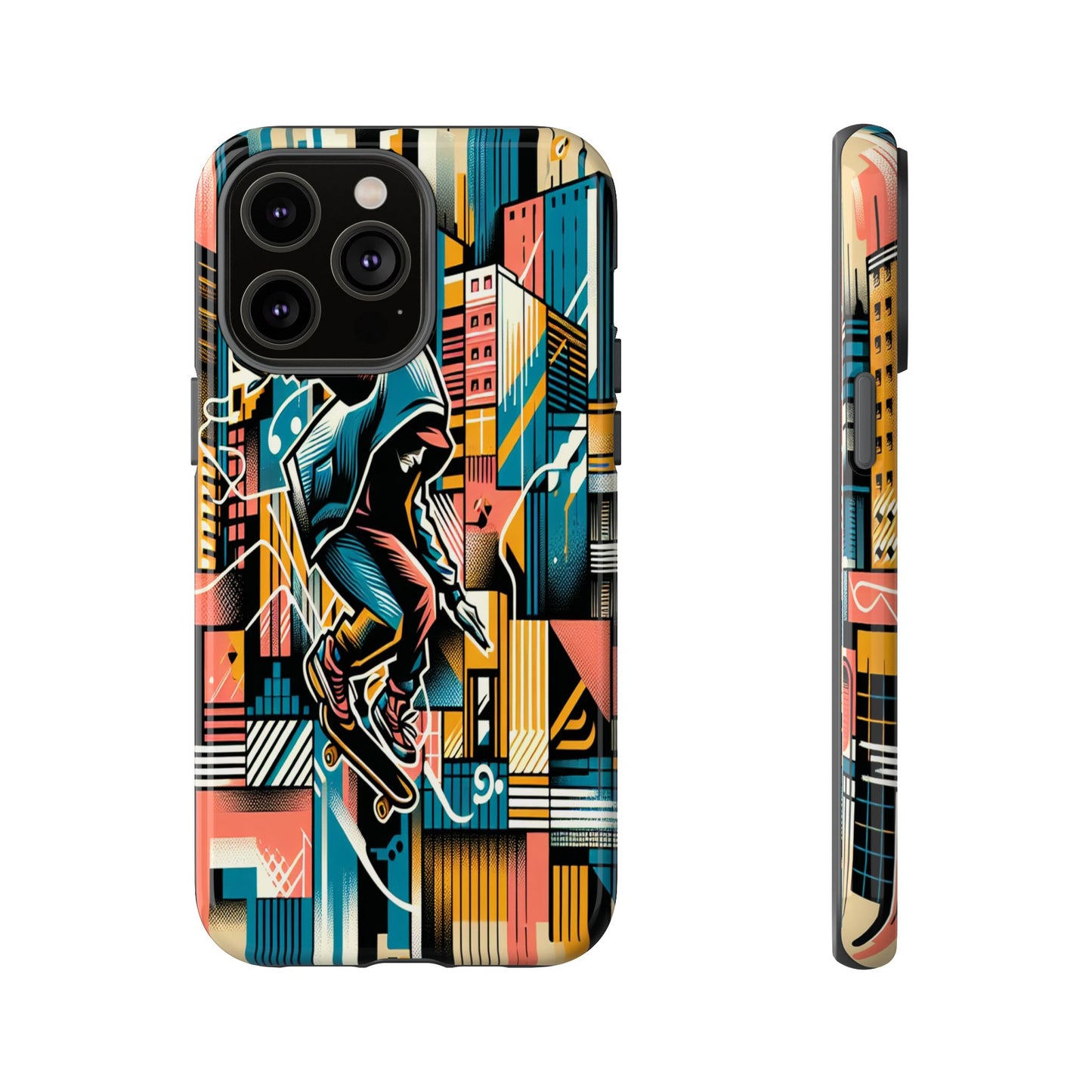 Skater in the Cityscape - Phone Case