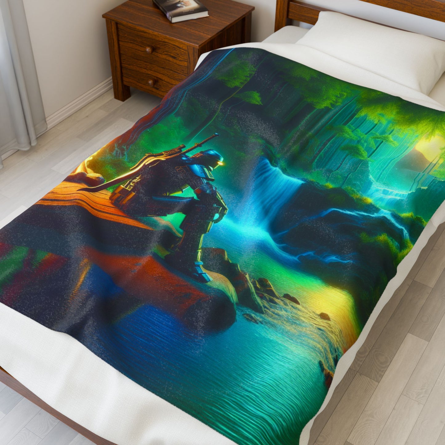 Guardian of the Enchanted Falls - Plush Blanket