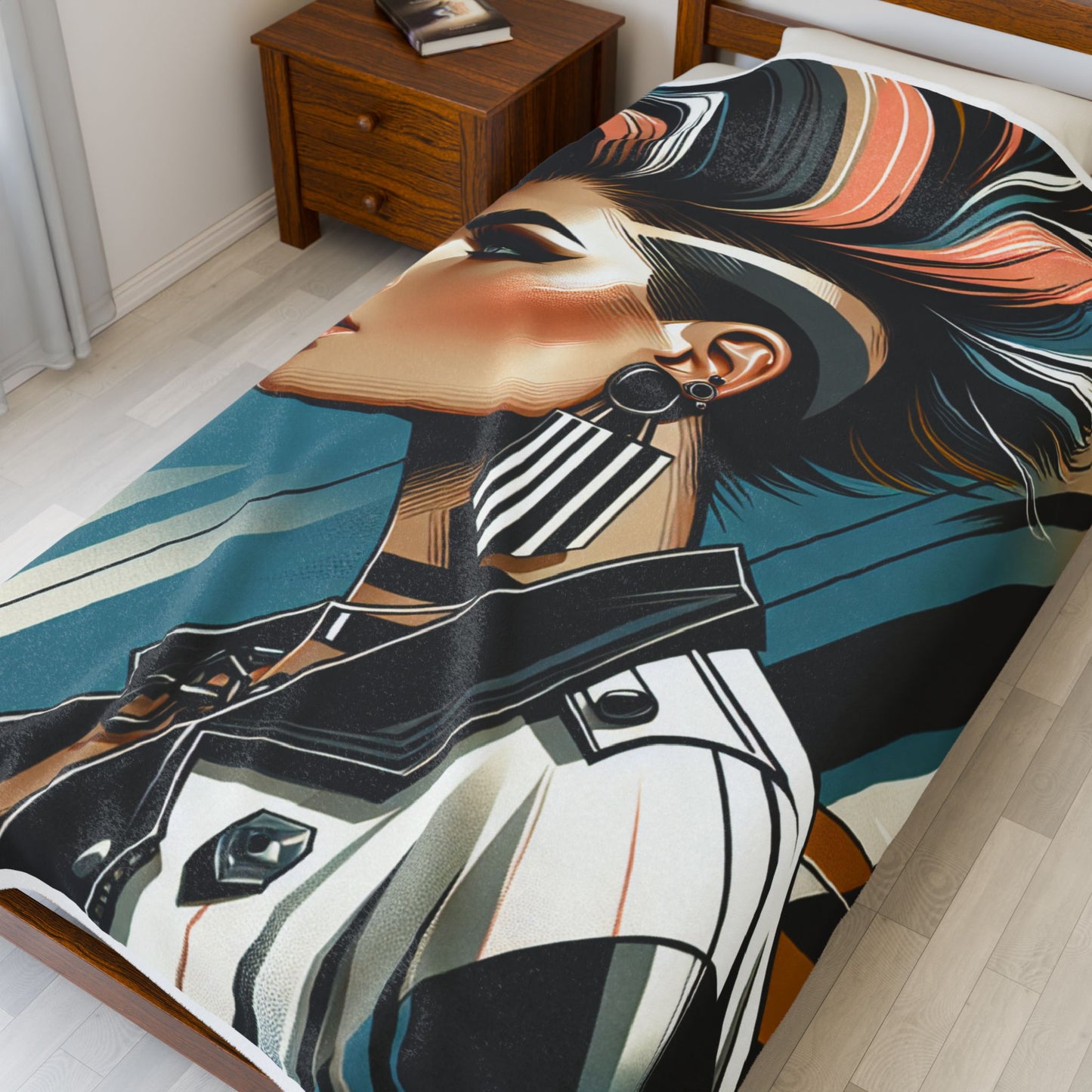 Modern Edge Portrait- Plush Blanket